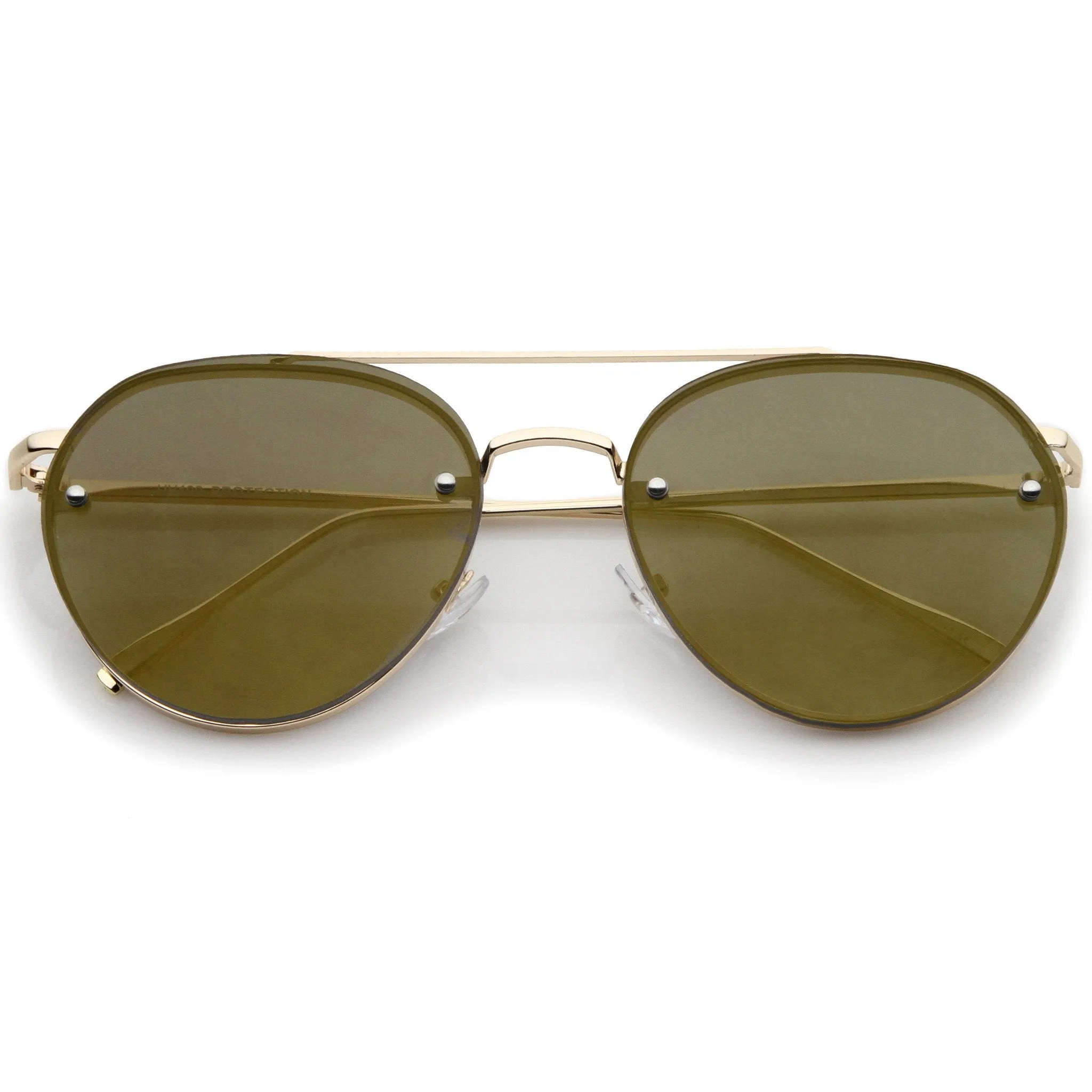 Modern Rimless Mirrored Flat Lens Aviator Sunglasses A823