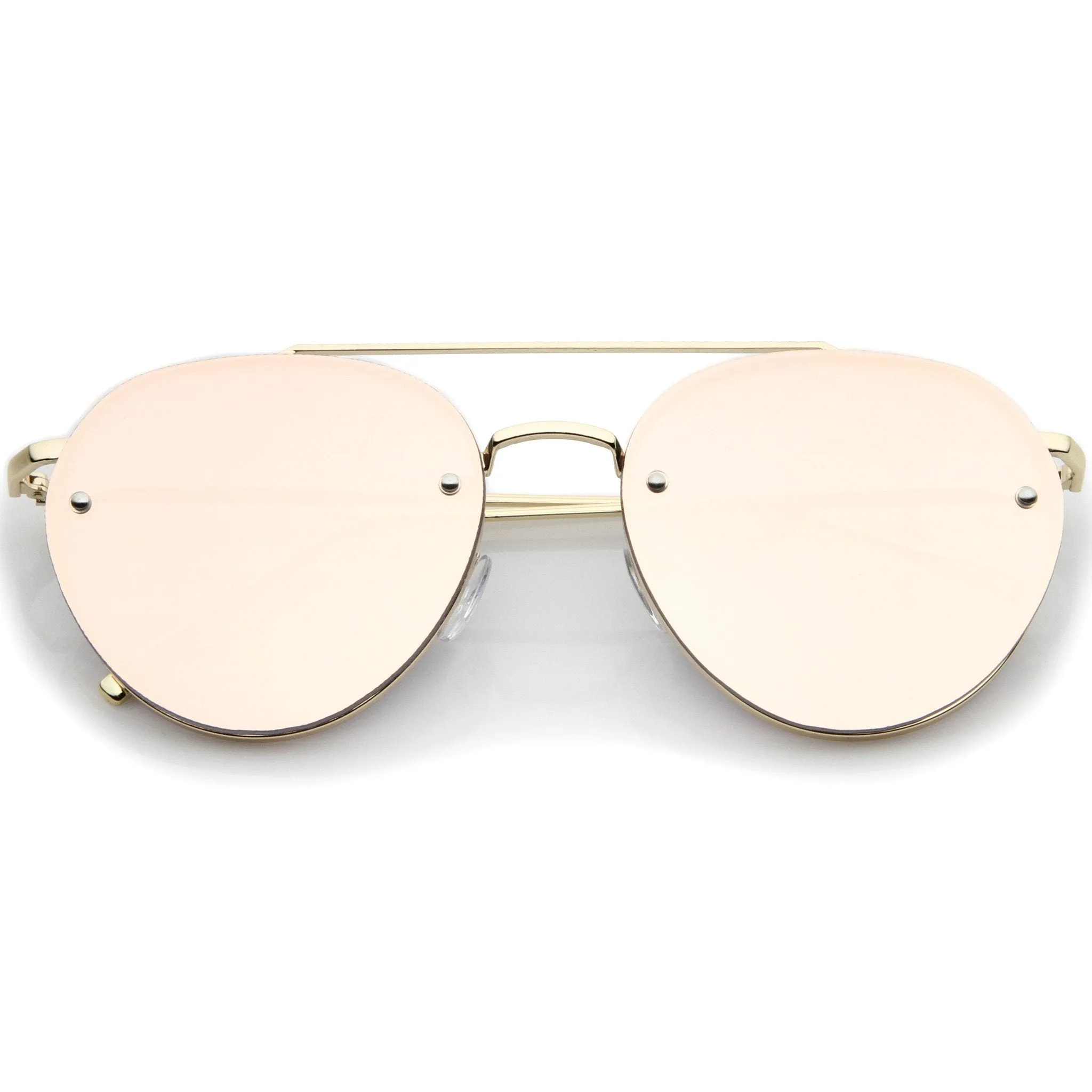 Modern Rimless Mirrored Flat Lens Aviator Sunglasses A823
