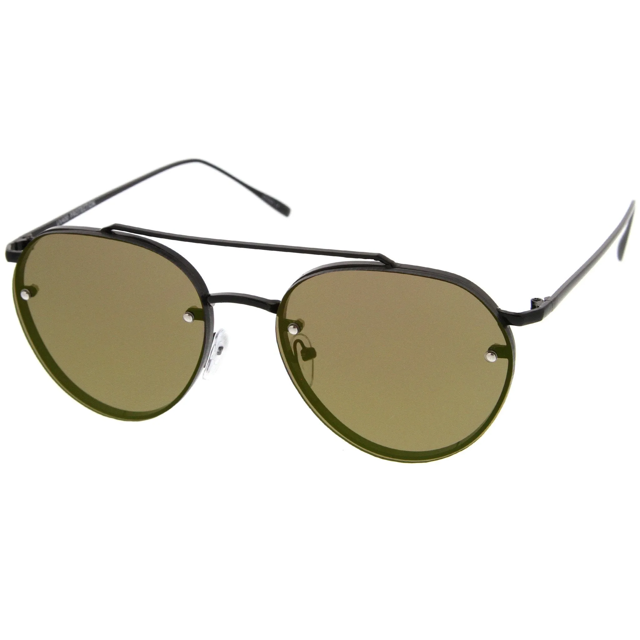 Modern Rimless Mirrored Flat Lens Aviator Sunglasses A823