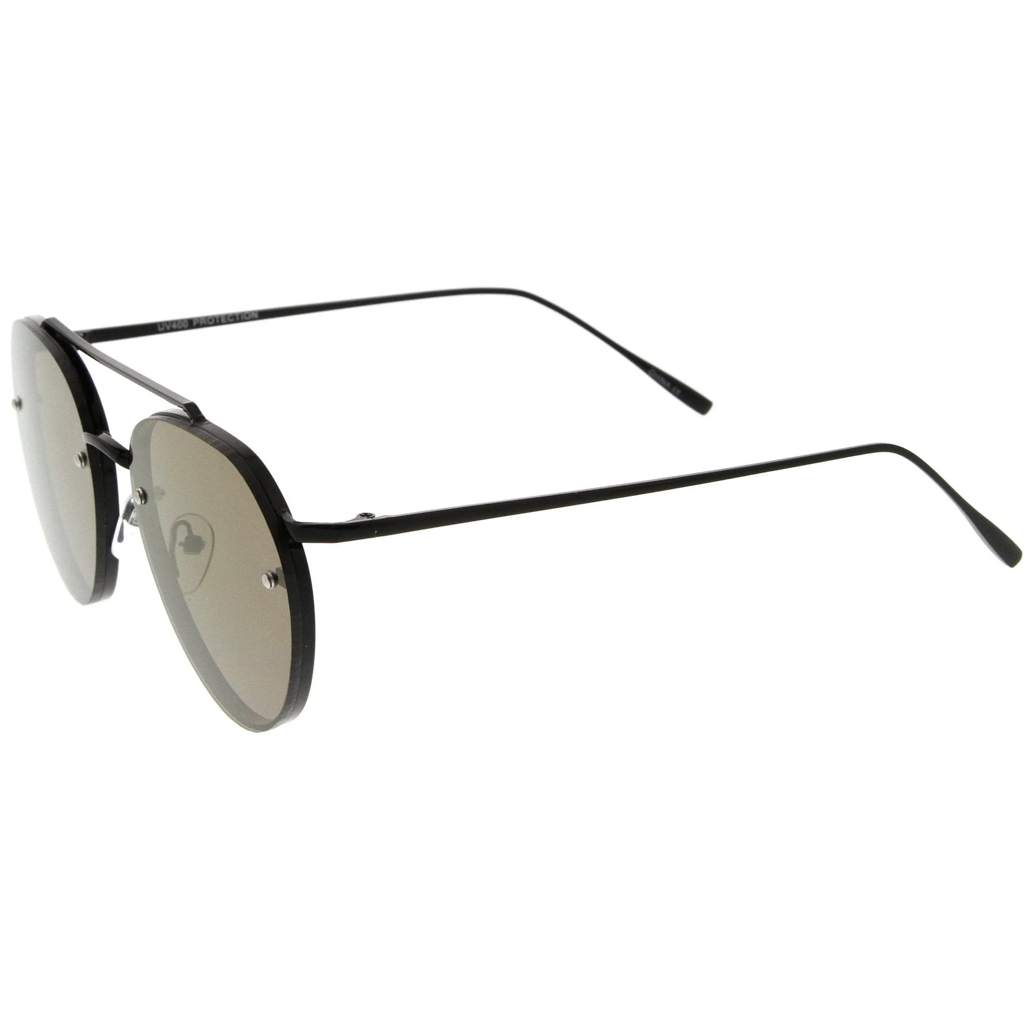 Modern Rimless Mirrored Flat Lens Aviator Sunglasses A823