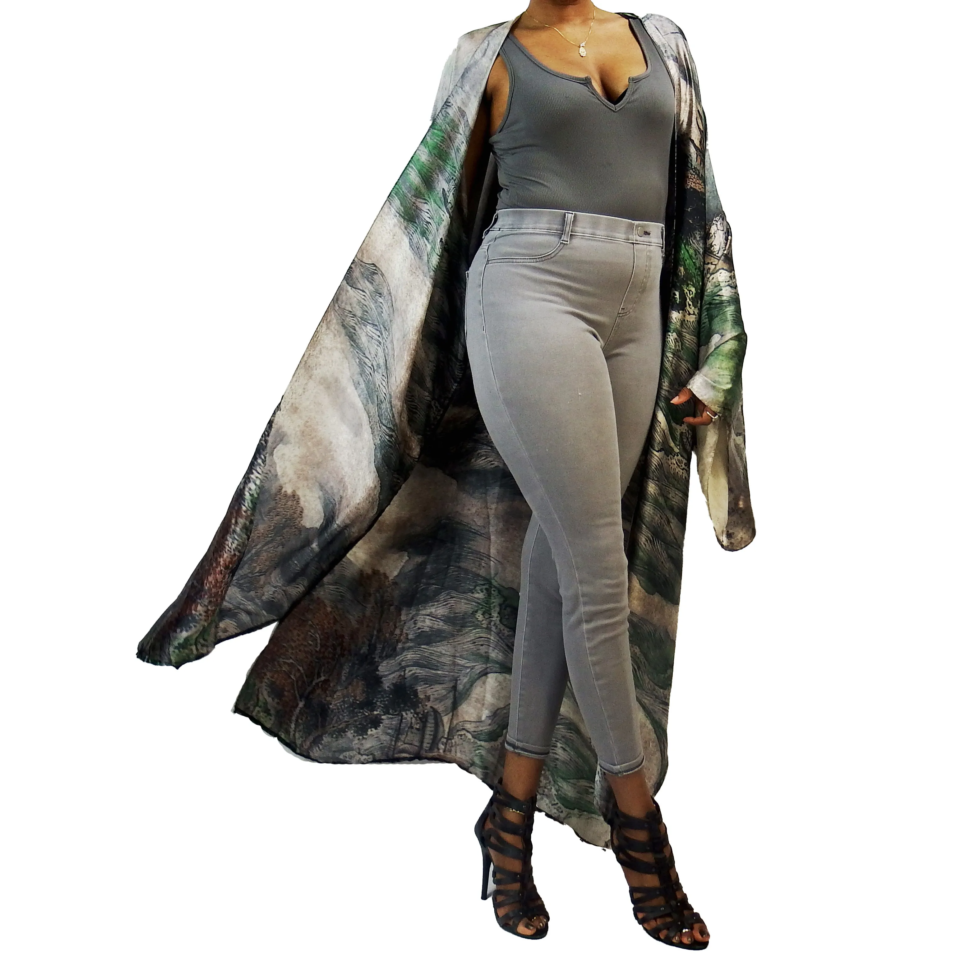 Mountains Majesty | Kimono Duster (Open Front) | Floor Length Long Robe