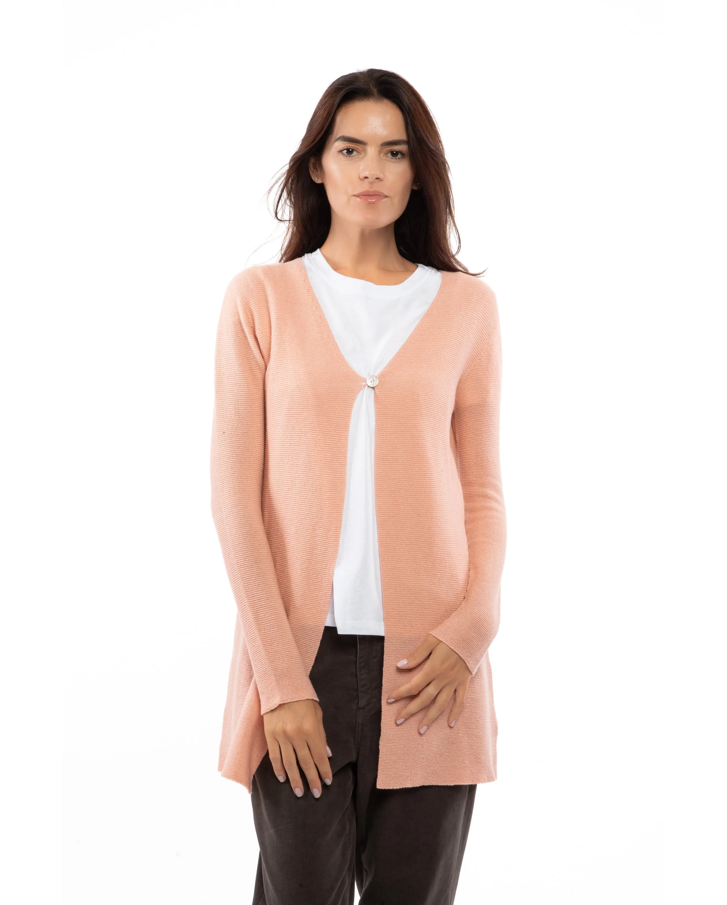 NEW FALL 24 - Women's Cashmere Links Stitch Duster Cardigan Night Blue