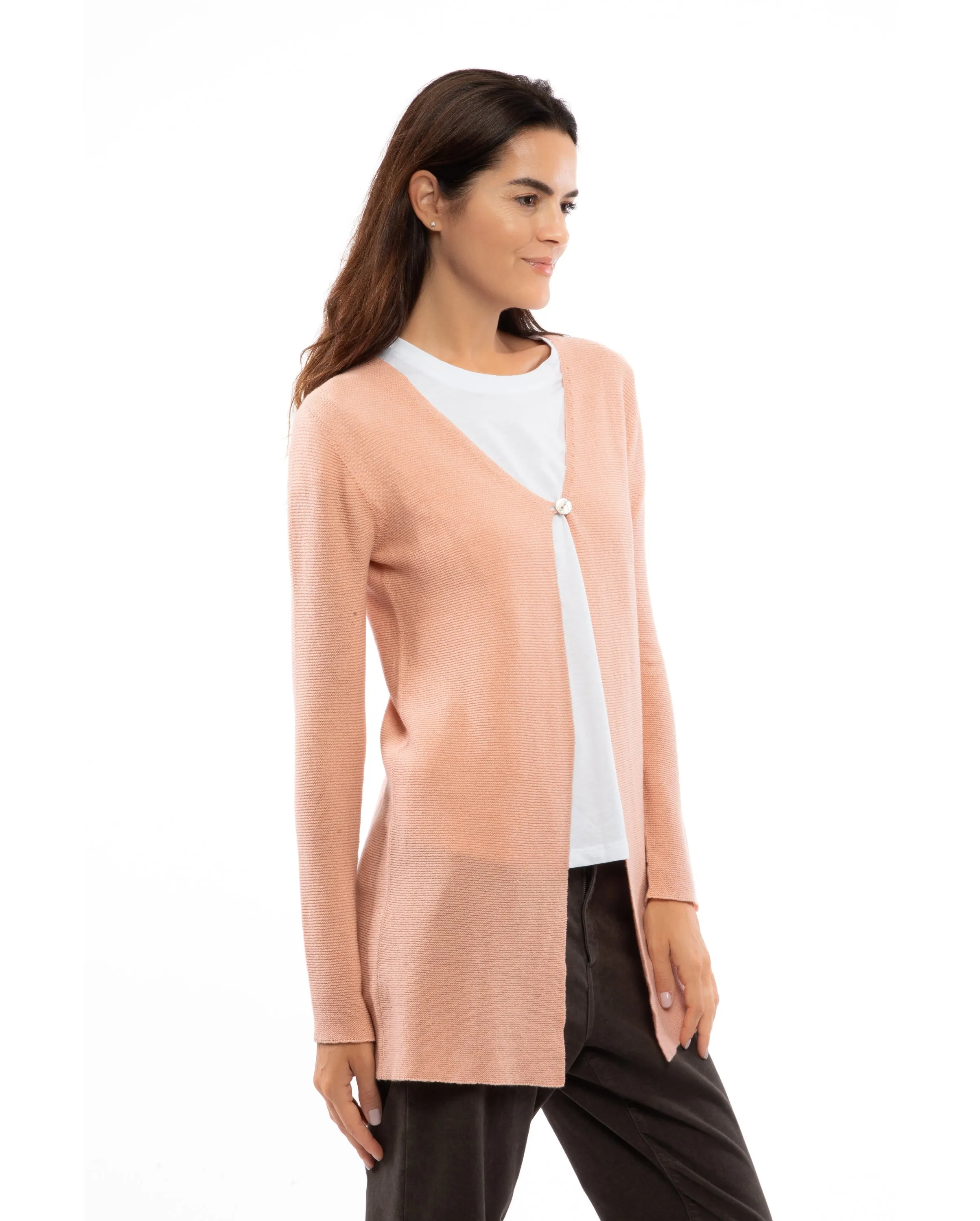 NEW FALL 24 - Women's Cashmere Links Stitch Duster Cardigan Night Blue
