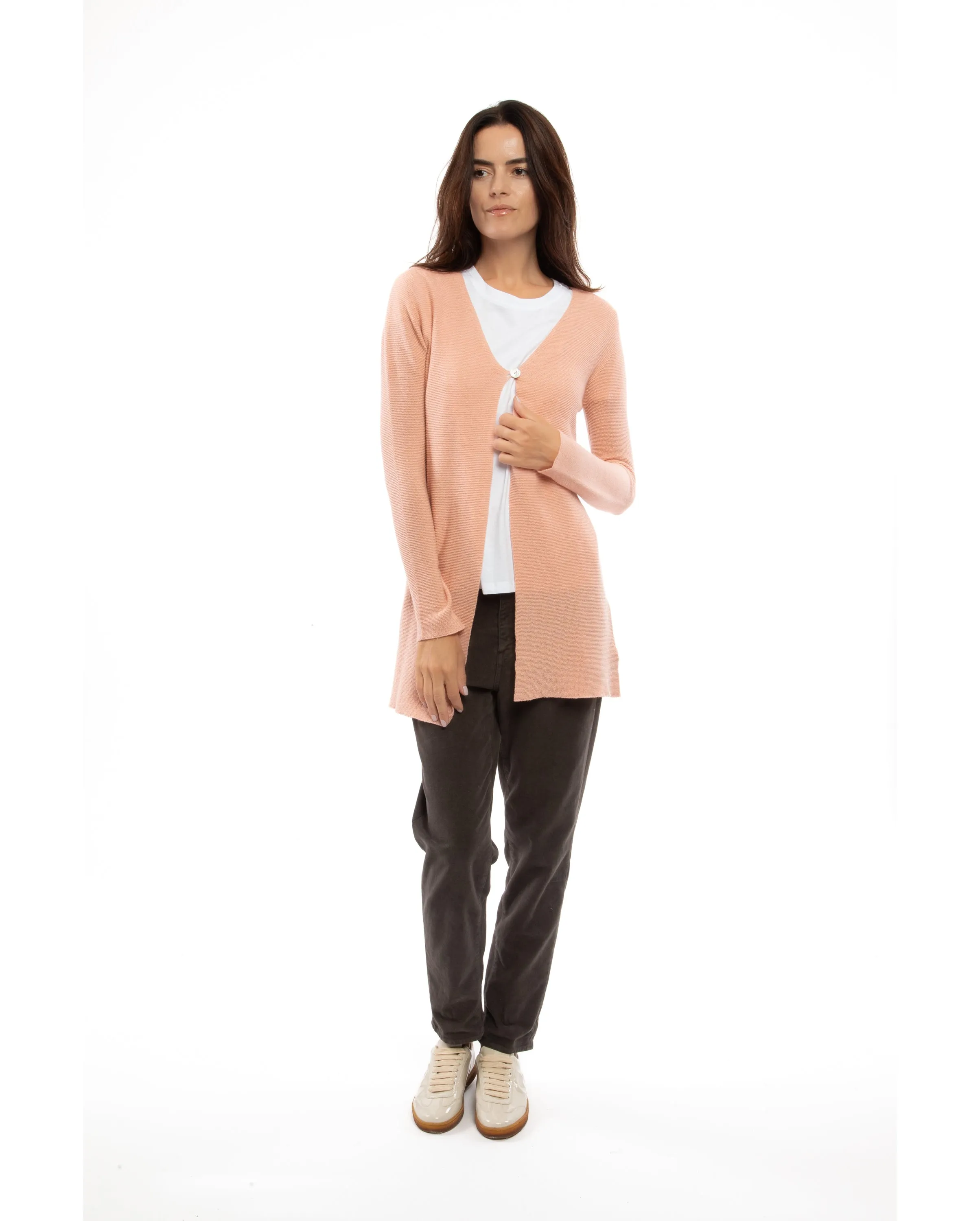 NEW FALL 24 - Women's Cashmere Links Stitch Duster Cardigan Night Blue