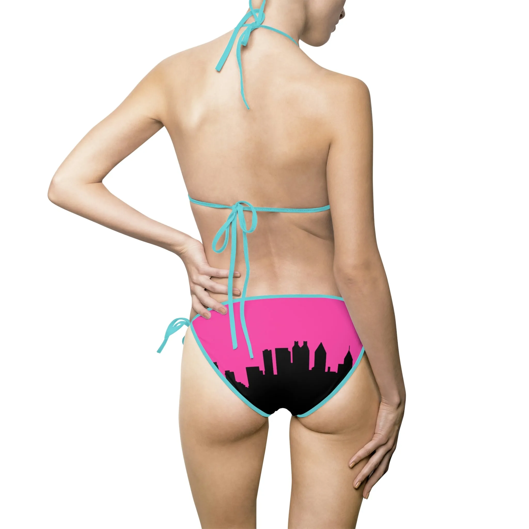 Officially Sexy Skyline Collection Pink 2 Piece Bikini Swimsuit Set