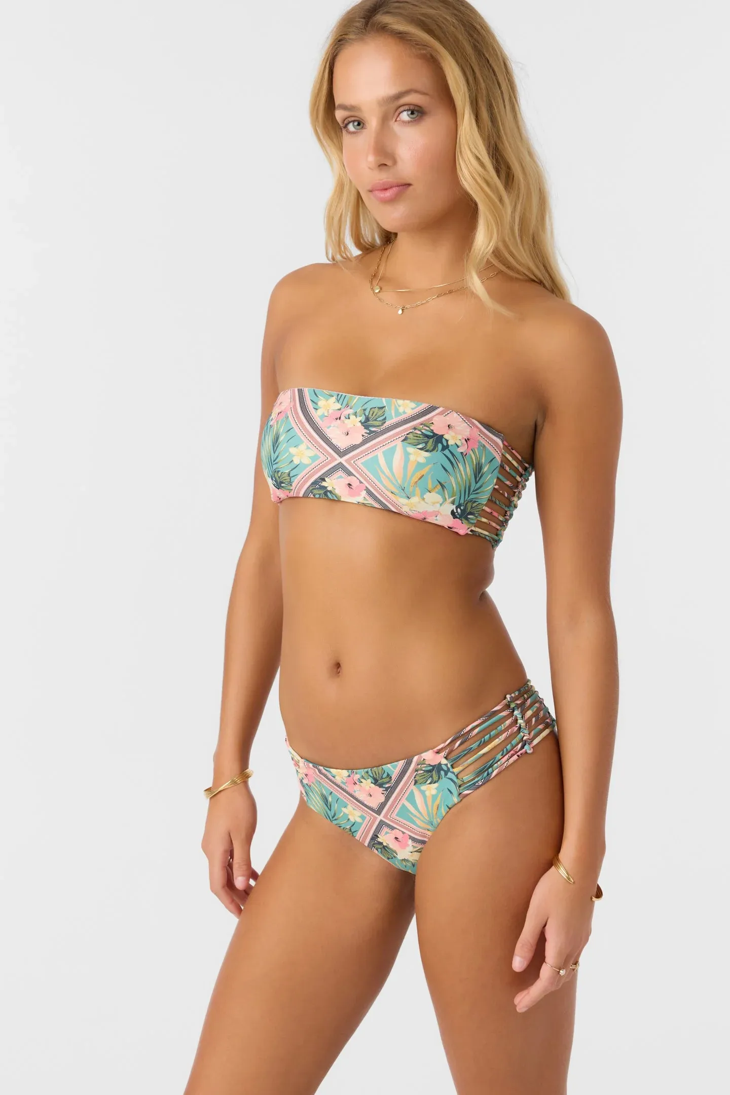 O'Neill Women's Estella Tile Bells Bandeau Bikini Top