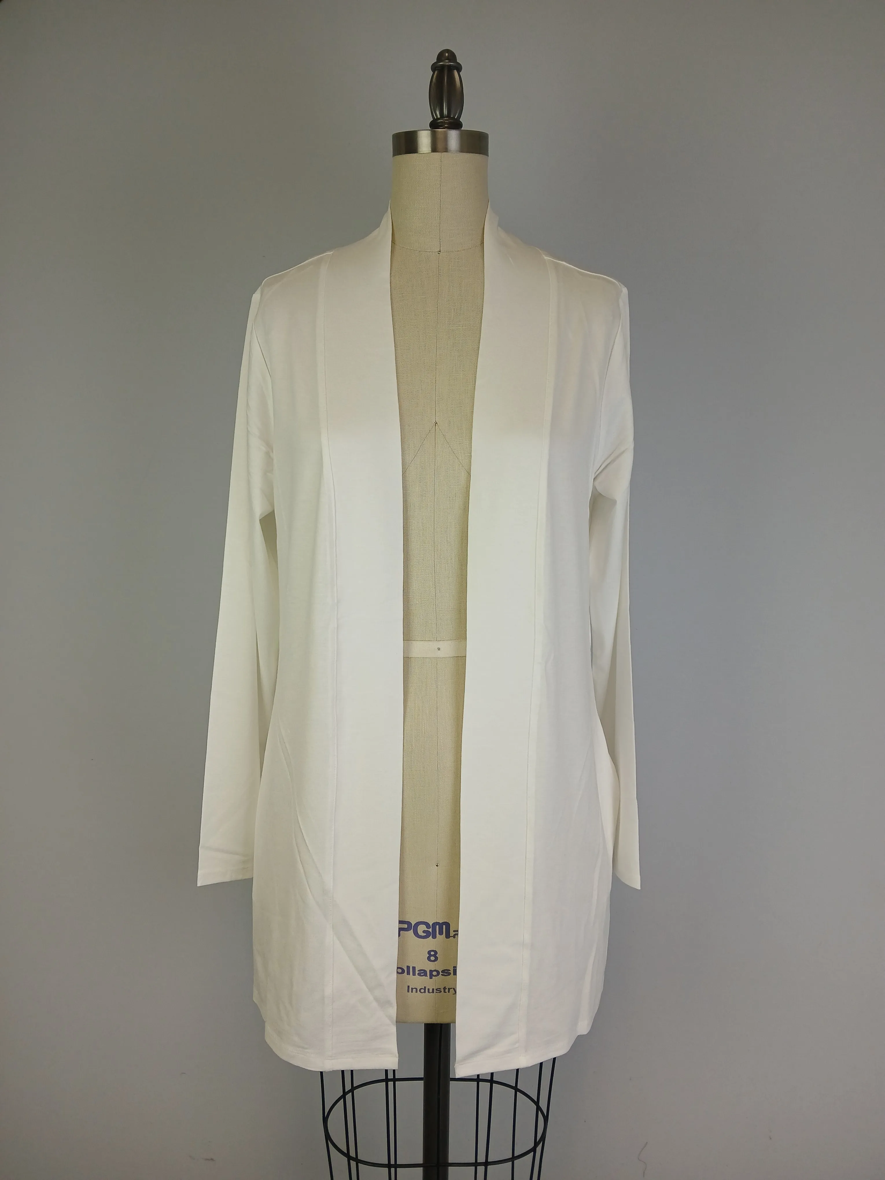 Open Front Cardigan -- Whisper White (D28516CR)