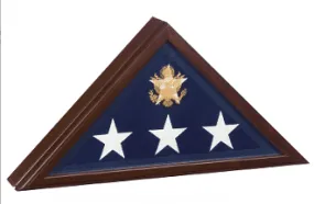 Open Front Flag Display Case,for Casket Flag - Cherry Wood.