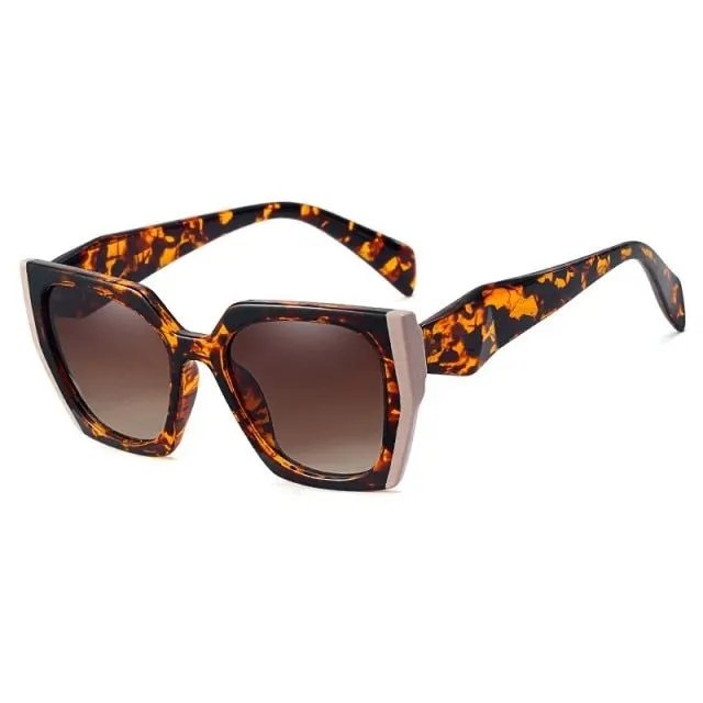 Oversized Vintage Black Lens Square Sunglasses