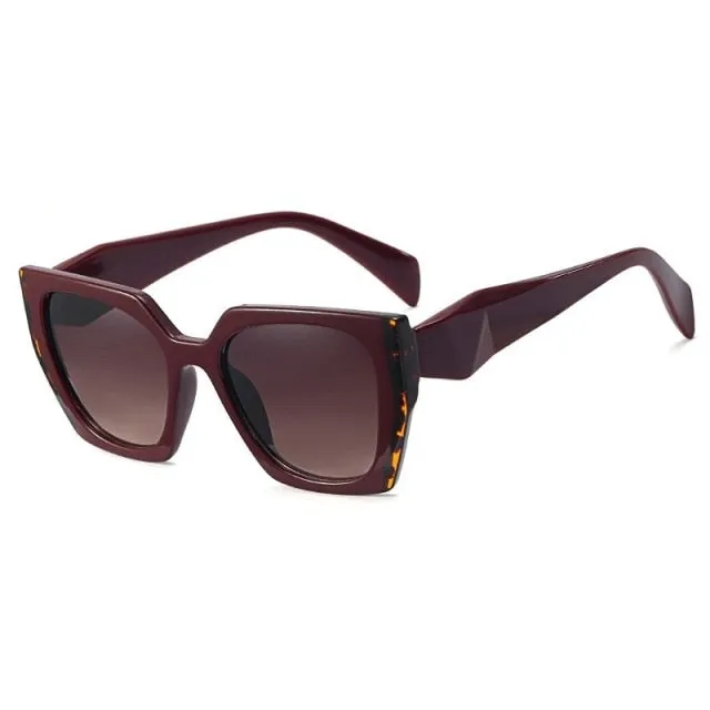 Oversized Vintage Black Lens Square Sunglasses