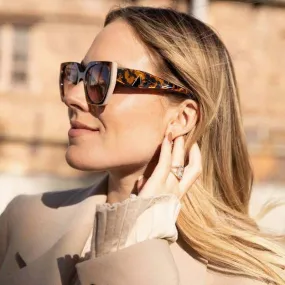 Oversized Vintage Black Lens Square Sunglasses