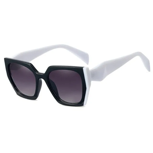 Oversized Vintage Black Lens Square Sunglasses