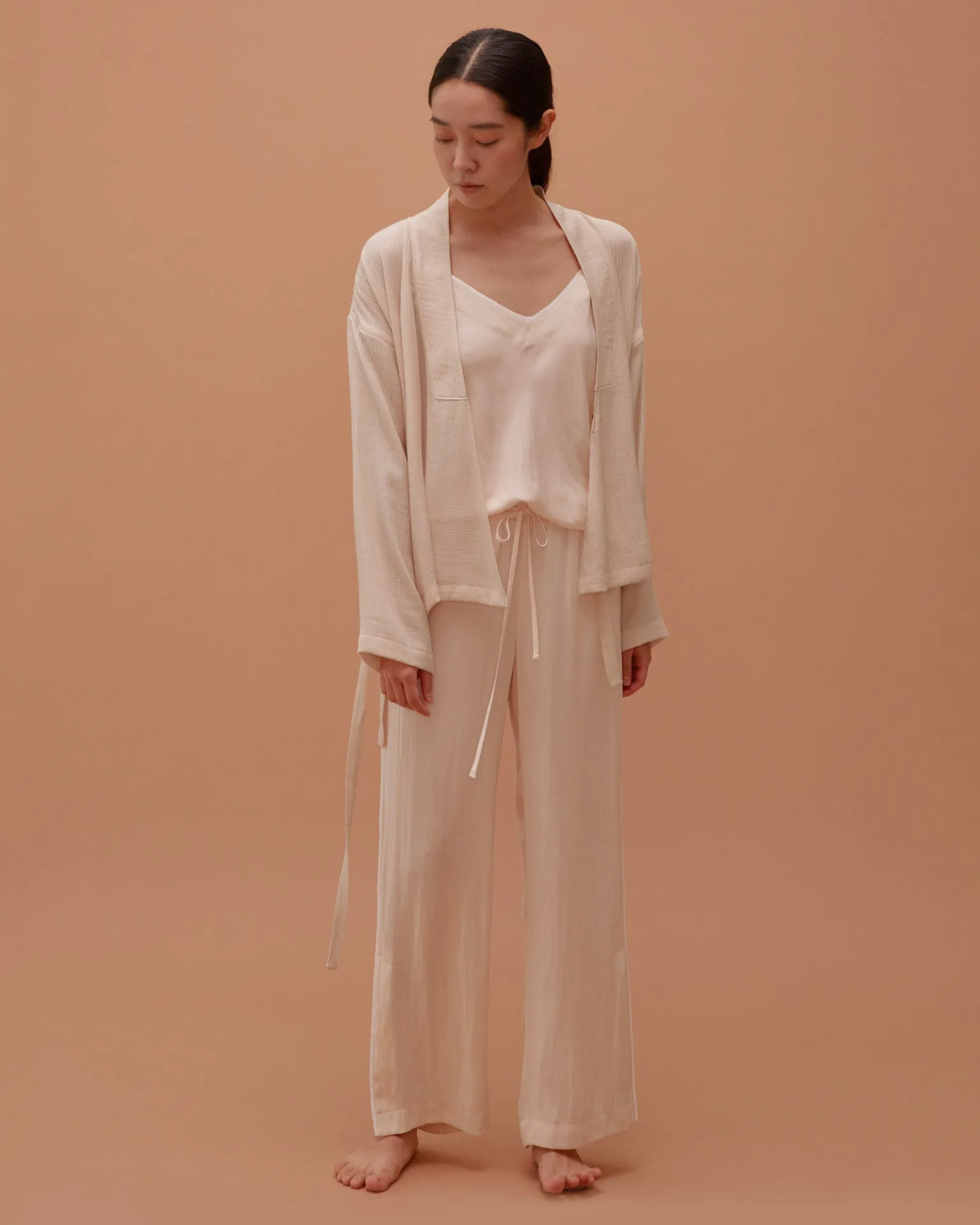 Pale Peach Multi-strap Robe / Short