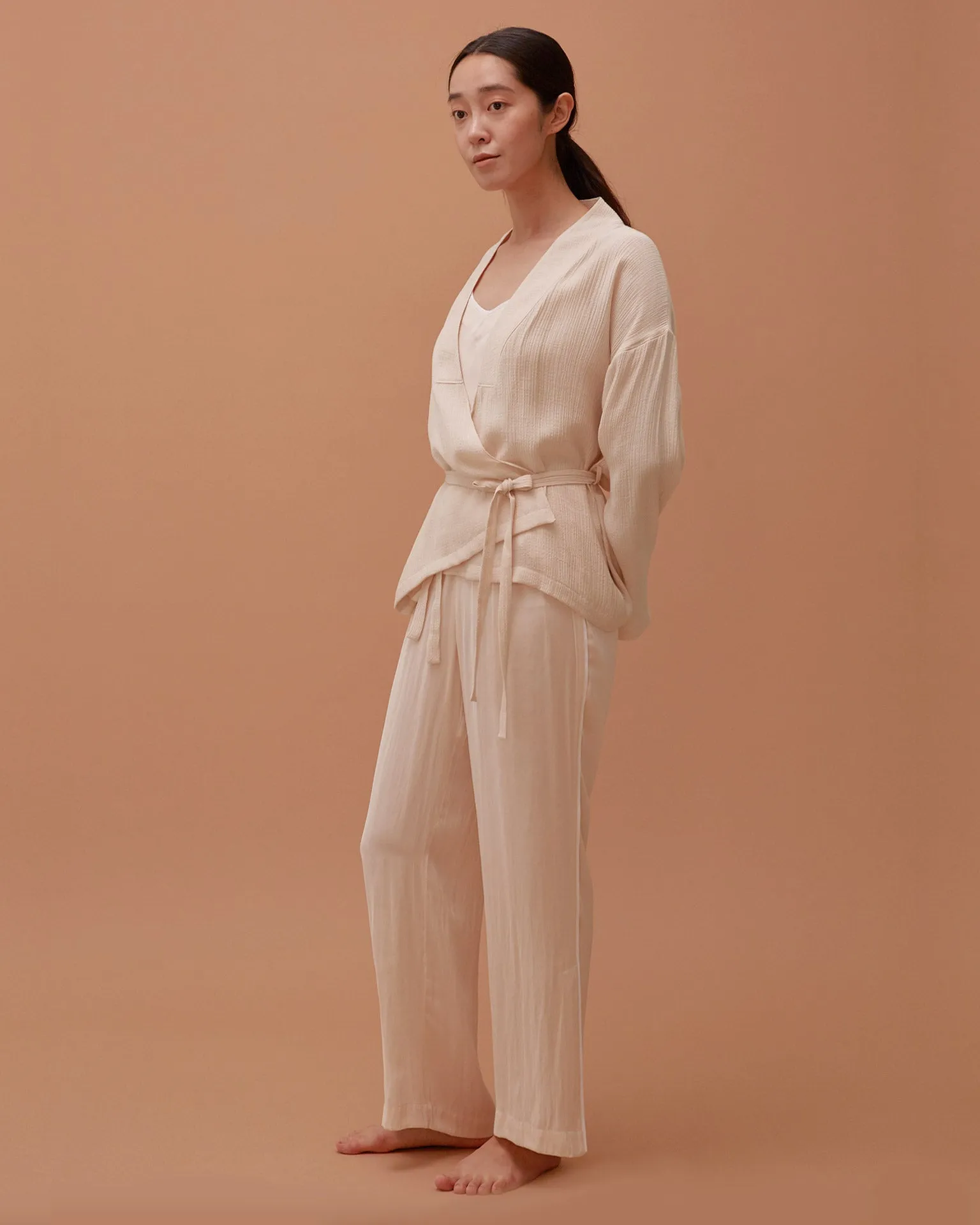 Pale Peach Multi-strap Robe / Short