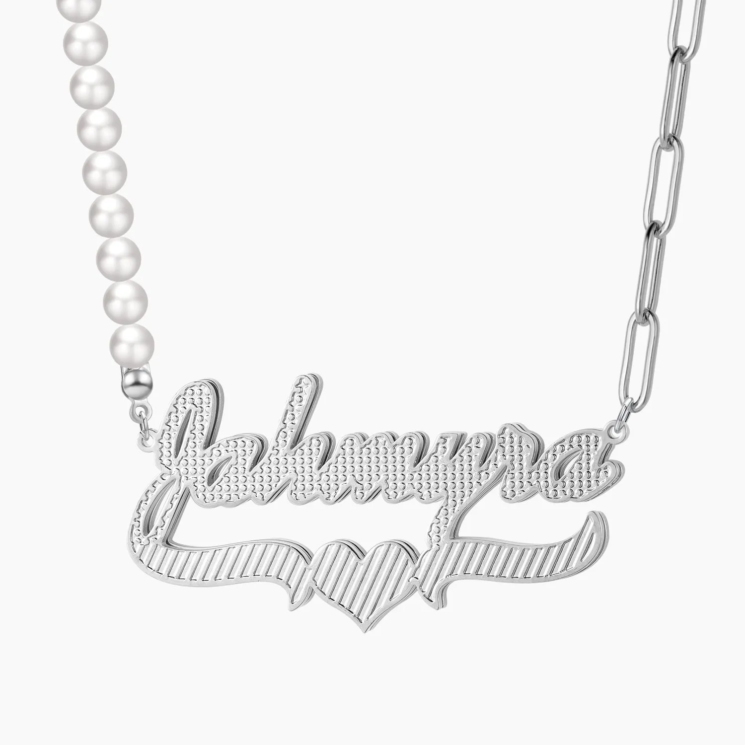 Pearl Essential Link Chain Two Tone Necklace QN520