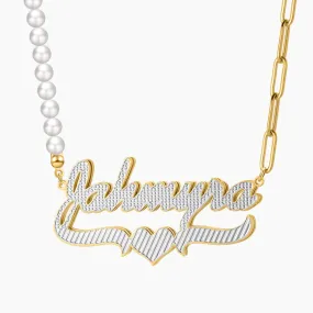 Pearl Essential Link Chain Two Tone Necklace QN520