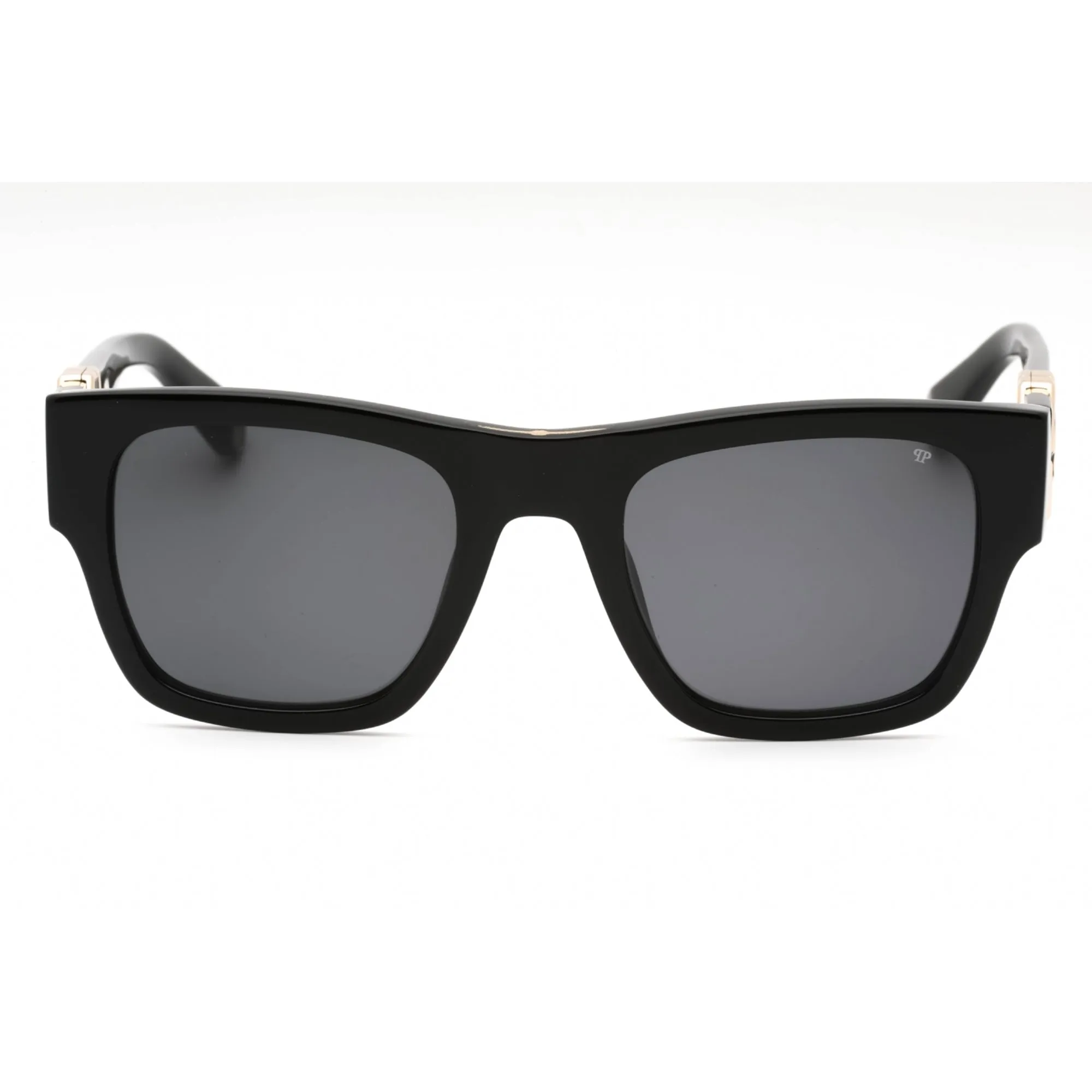 Philipp Plein Unisex Sunglasses - Shiny Black Plastic Square Frame | SPP042M 700F