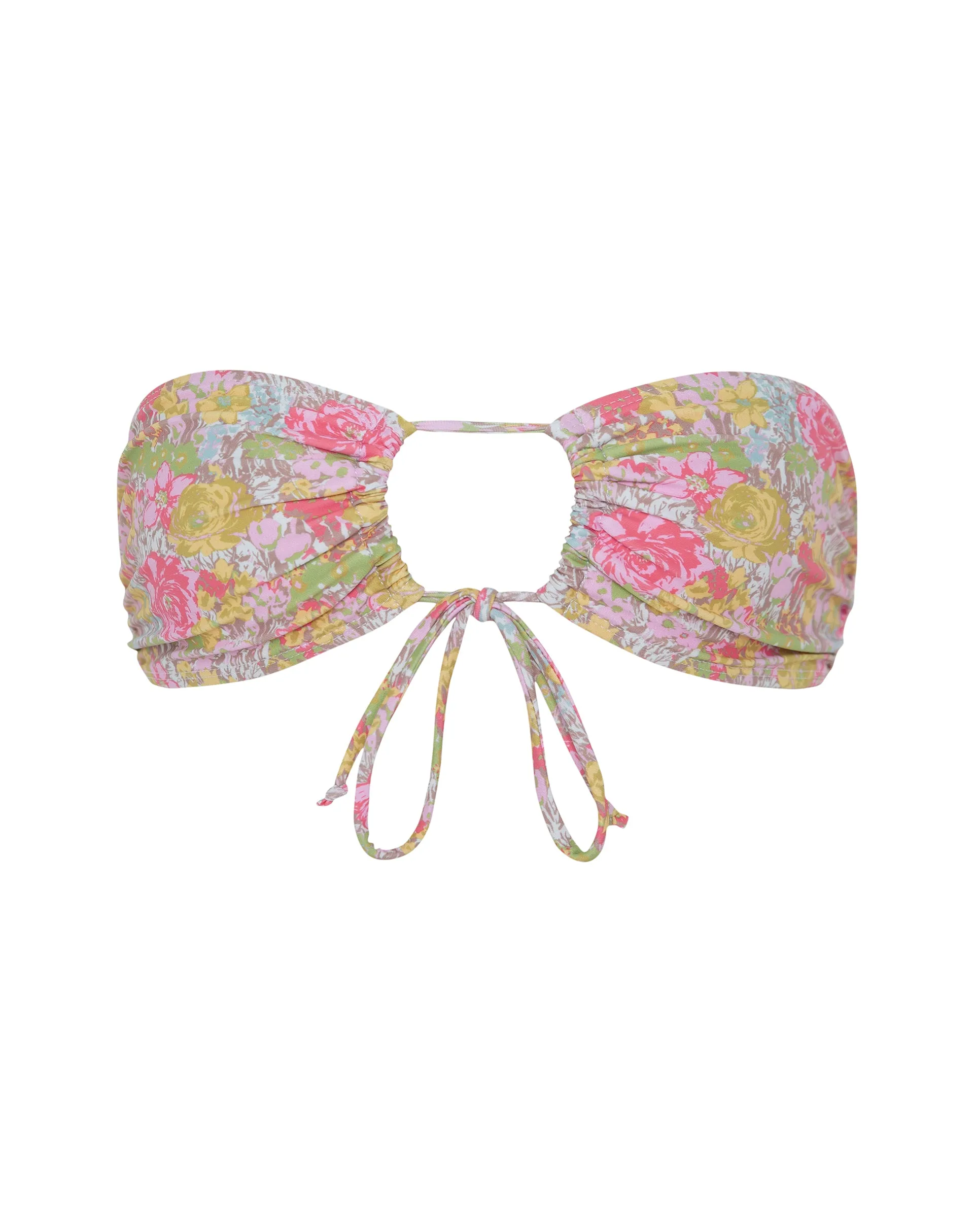 Racola Bikini Top in Pink Abstract Floral Swim