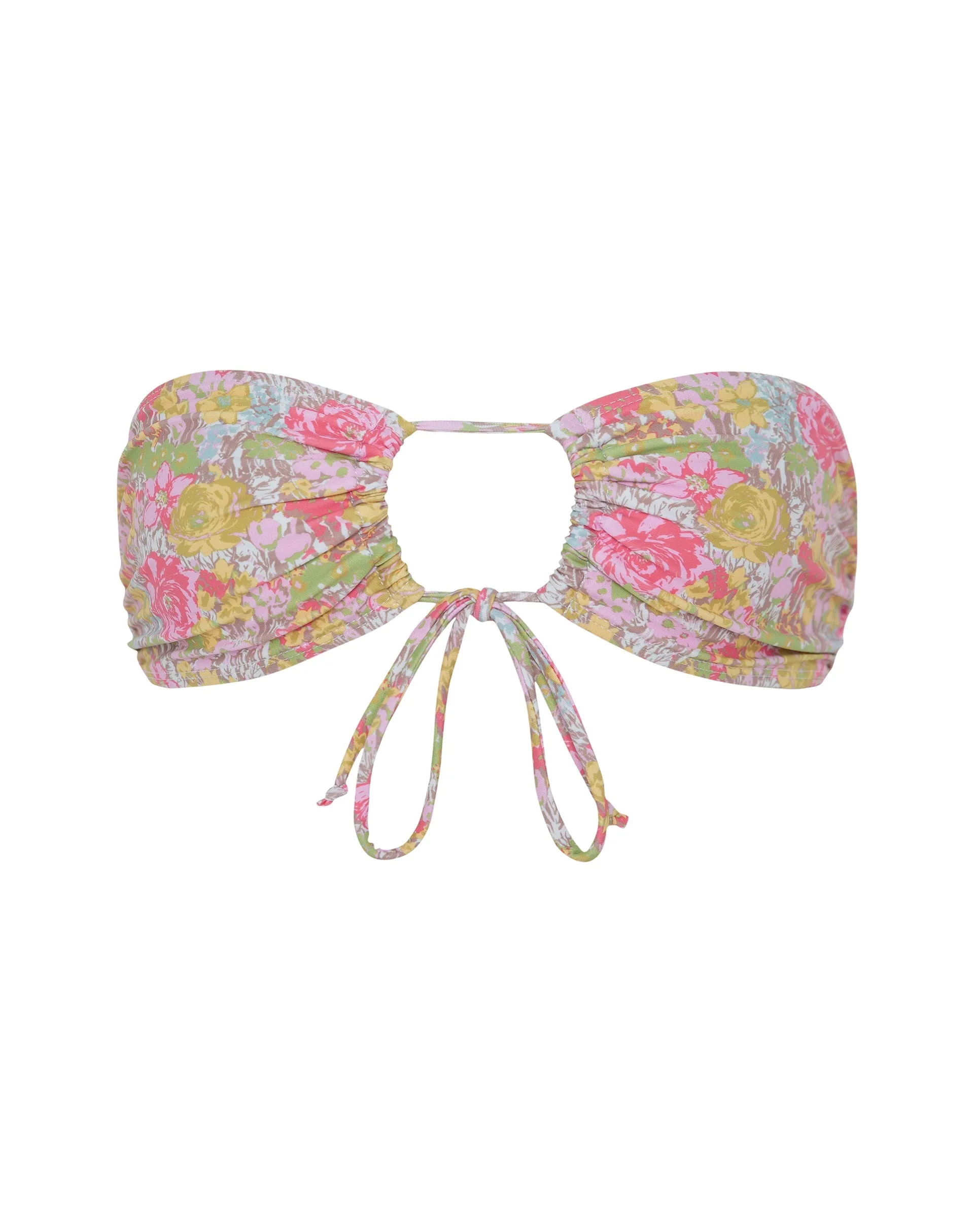 Racola Bikini Top in Pink Abstract Floral Swim