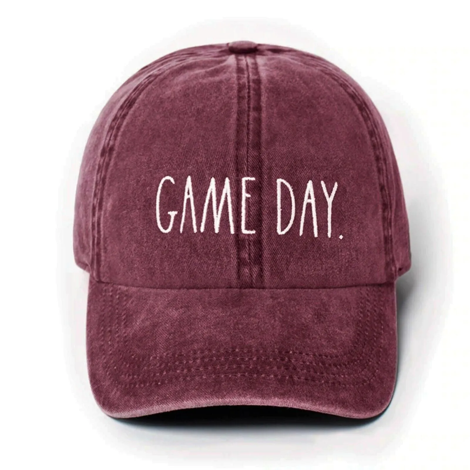 Rae Dunn Women's Game Day Red Denim Baseball Cap