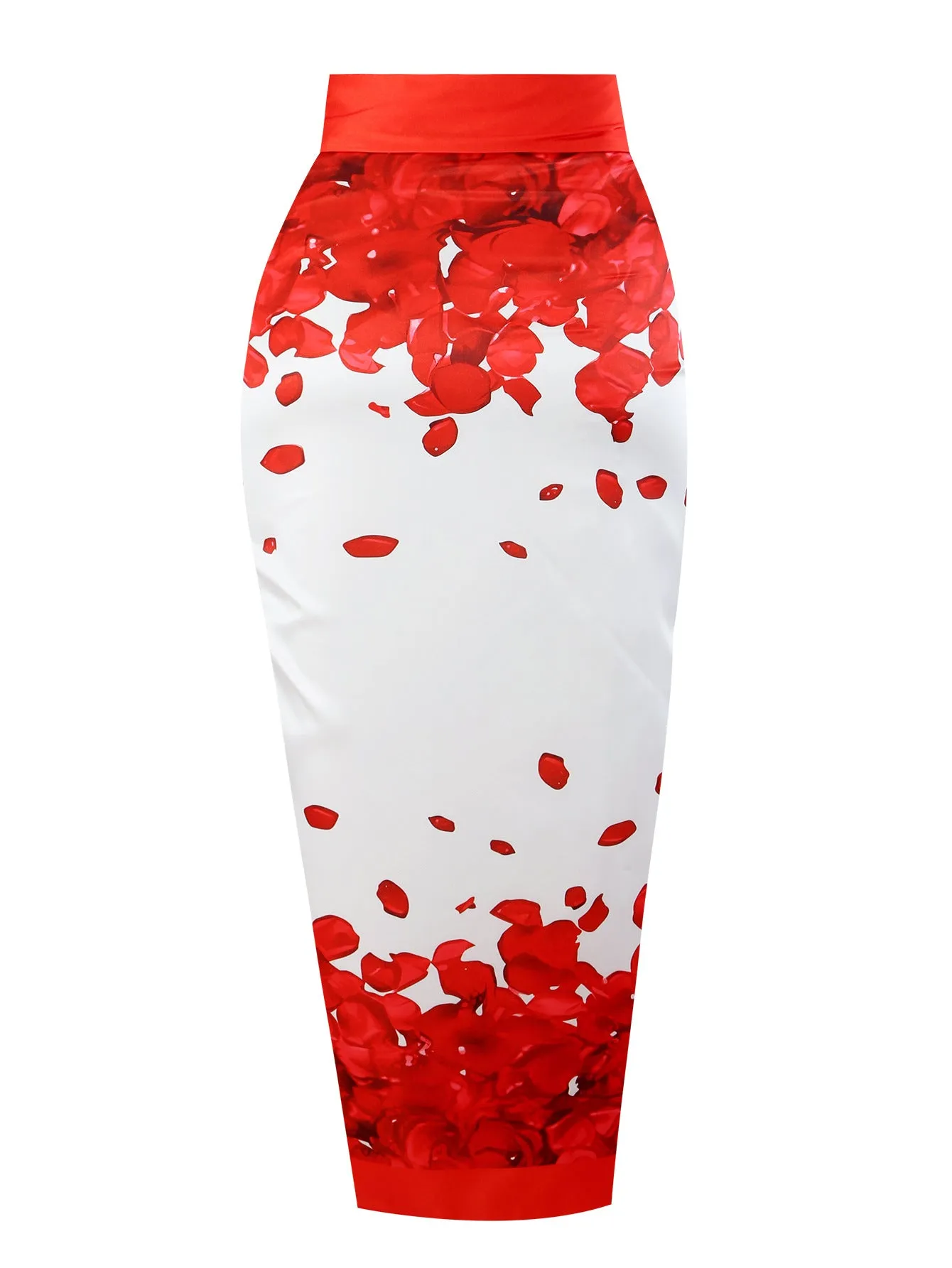 Red 1960s Floral Suspender Swimsuit Set