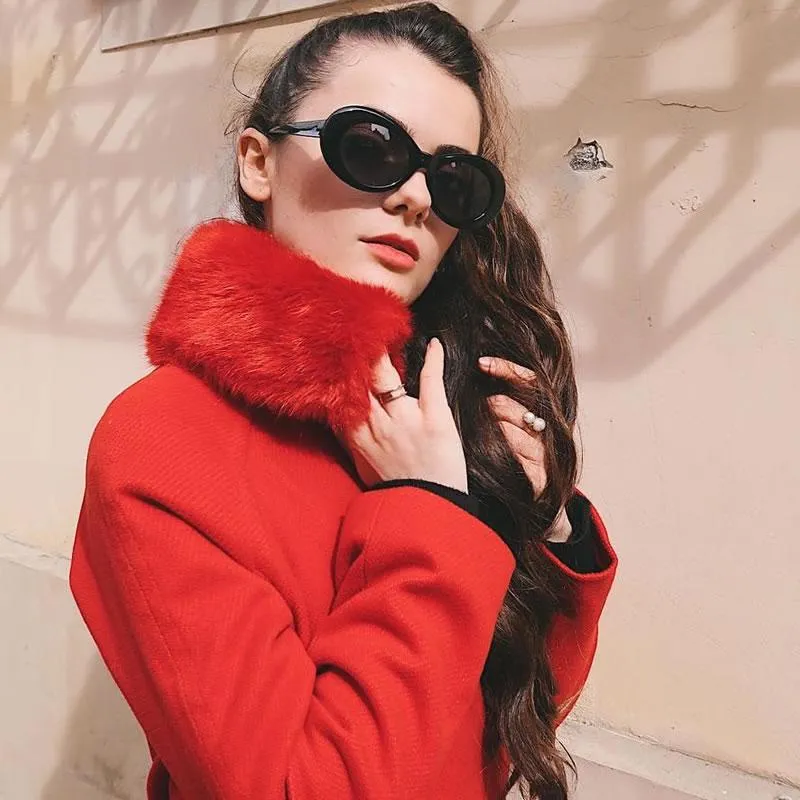 Retro 1990's Fashion Transparent Thick Clout Goggle Oval Sunglasses C506