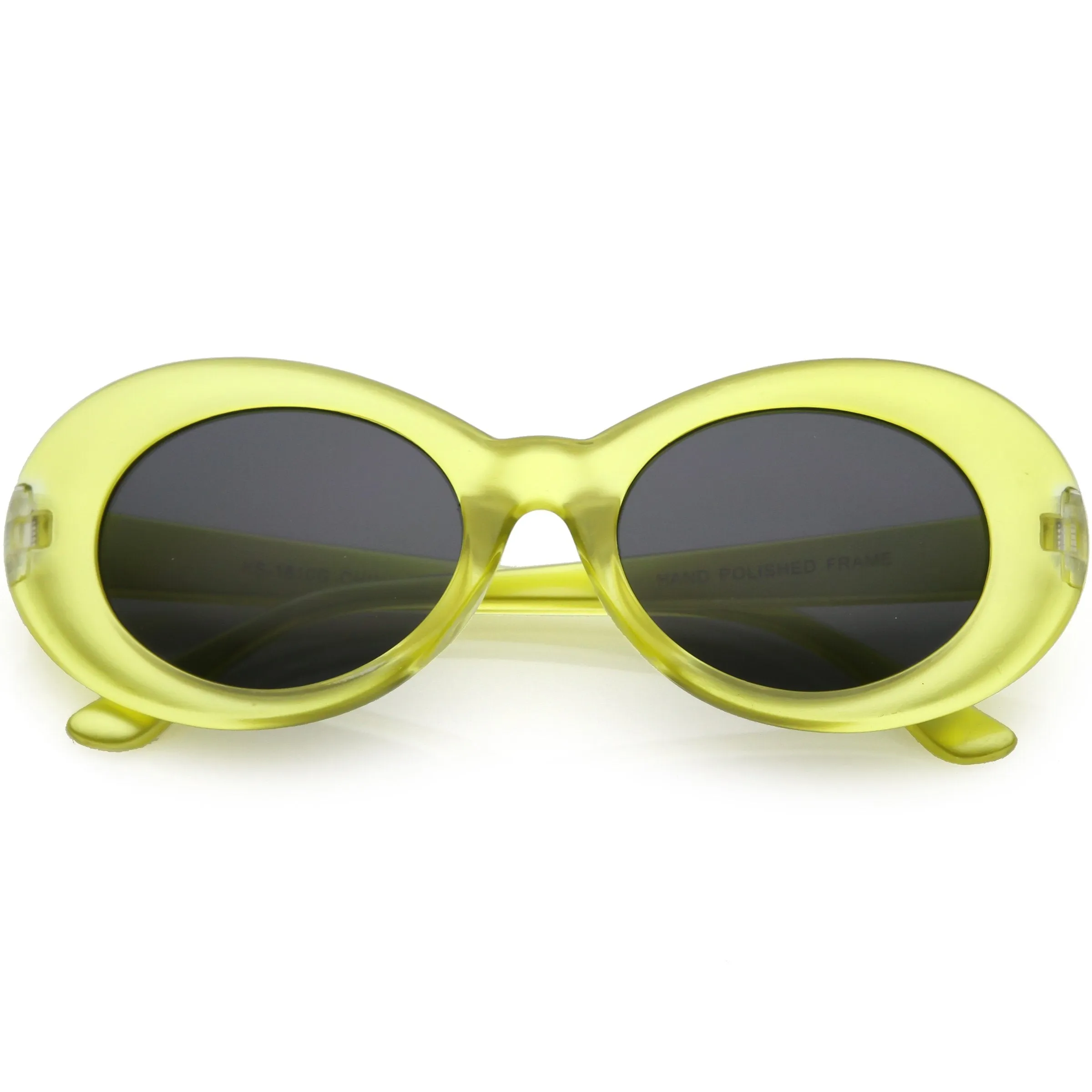 Retro 1990's Fashion Transparent Thick Clout Goggle Oval Sunglasses C506
