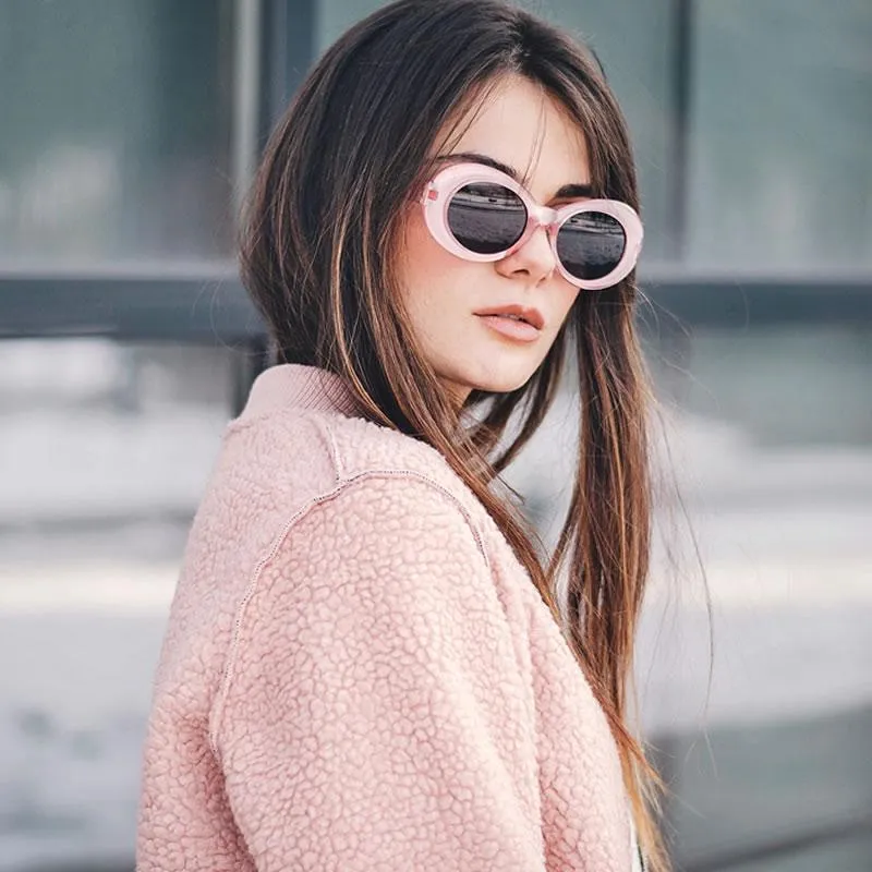 Retro 1990's Fashion Transparent Thick Clout Goggle Oval Sunglasses C506