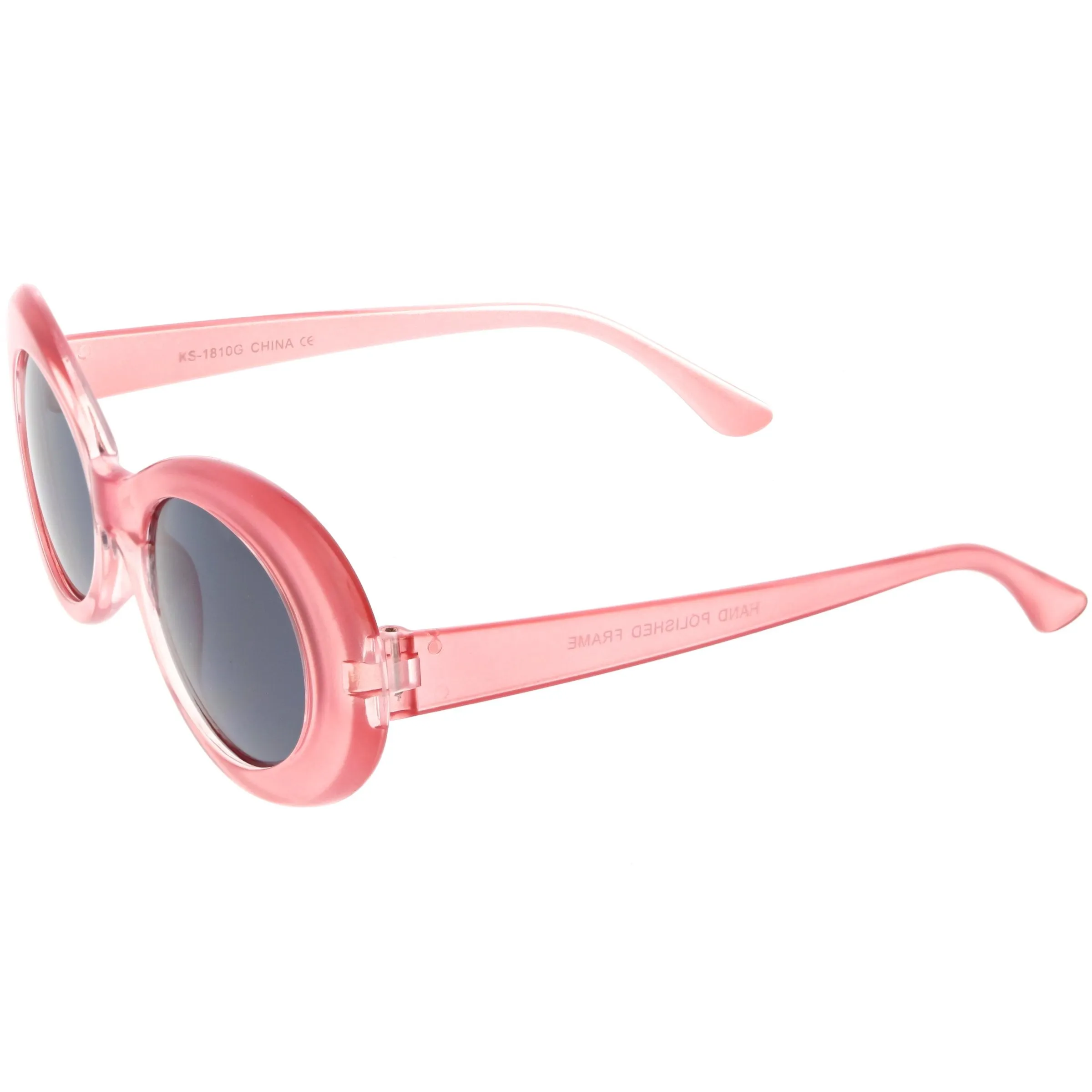 Retro 1990's Fashion Transparent Thick Clout Goggle Oval Sunglasses C506