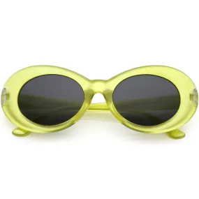 Retro 1990's Fashion Transparent Thick Clout Goggle Oval Sunglasses C506