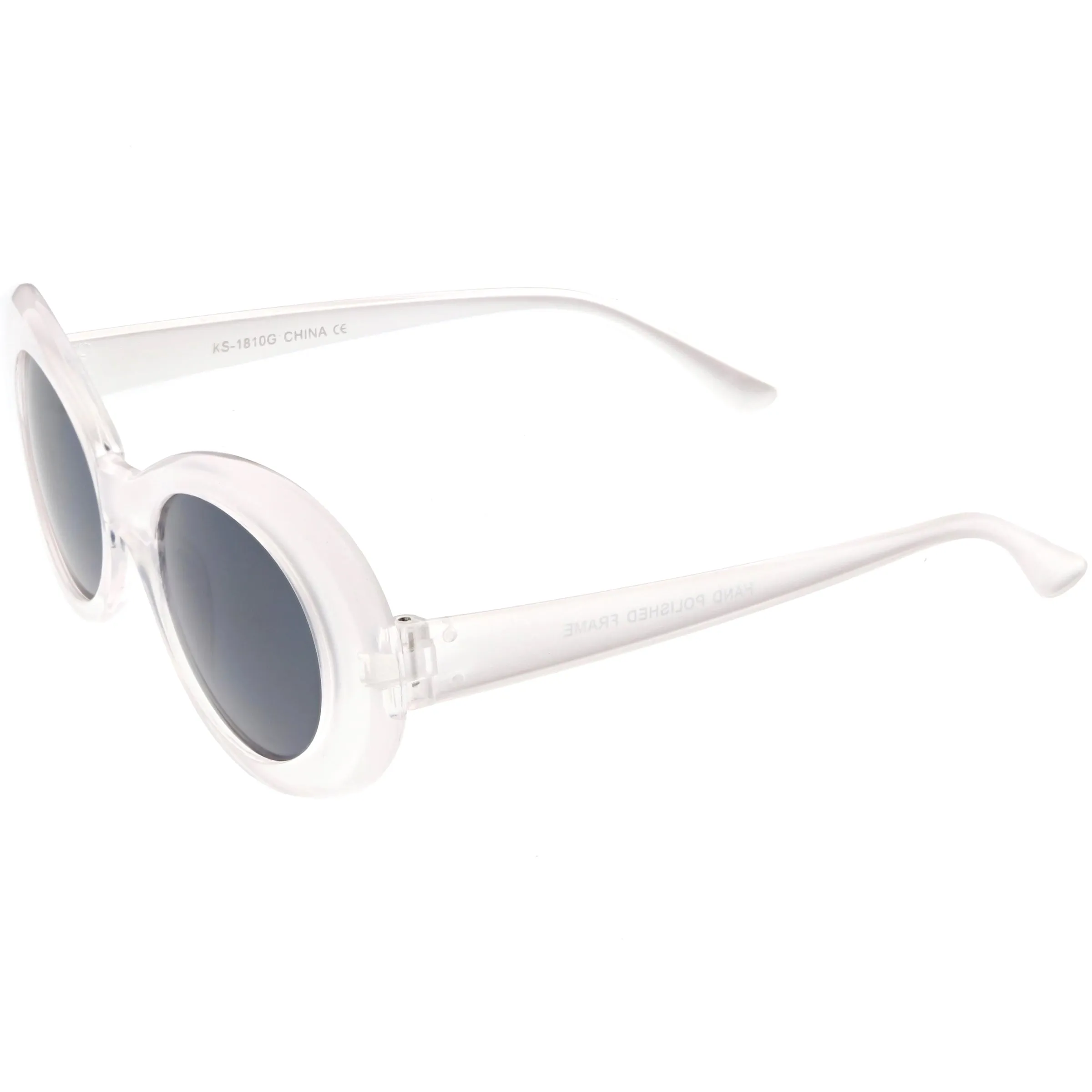 Retro 1990's Fashion Transparent Thick Clout Goggle Oval Sunglasses C506