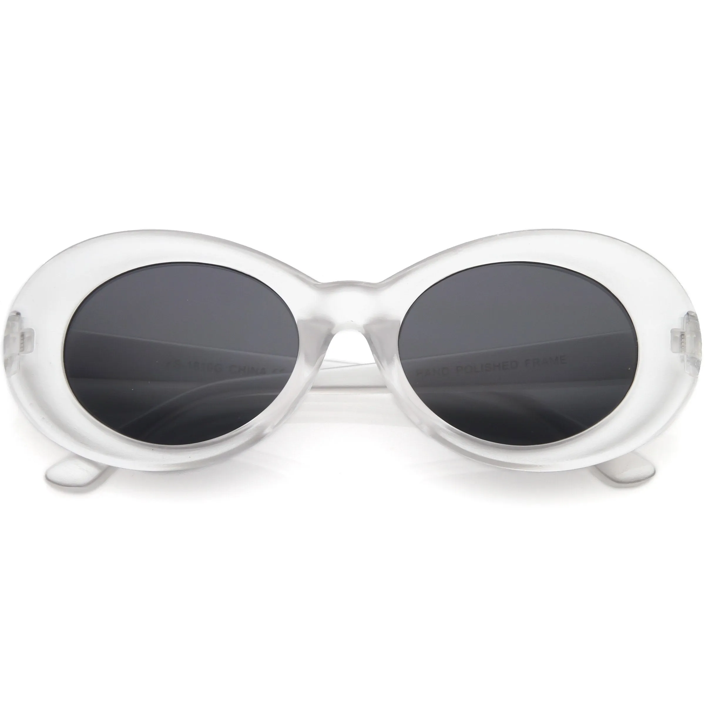 Retro 1990's Fashion Transparent Thick Clout Goggle Oval Sunglasses C506