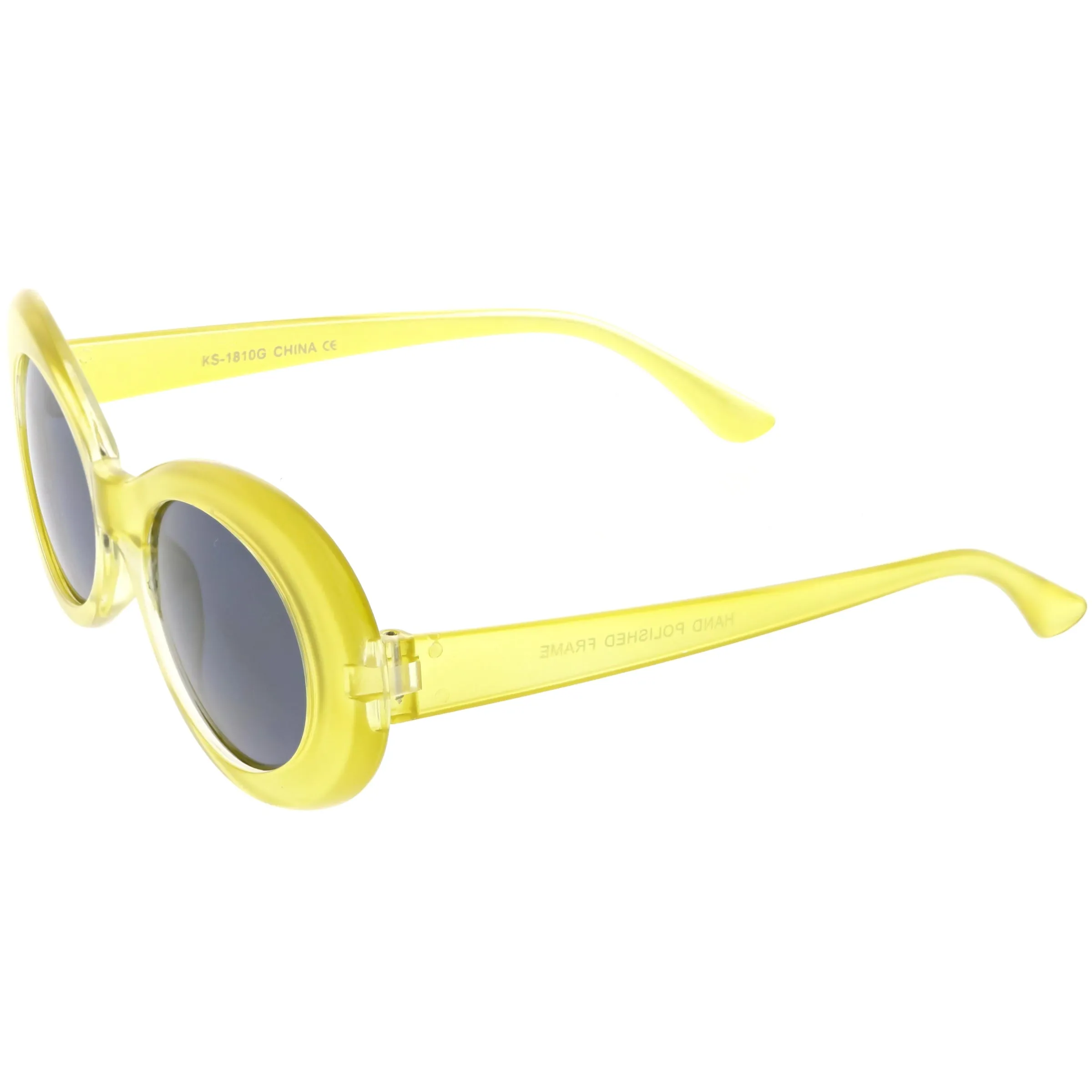 Retro 1990's Fashion Transparent Thick Clout Goggle Oval Sunglasses C506