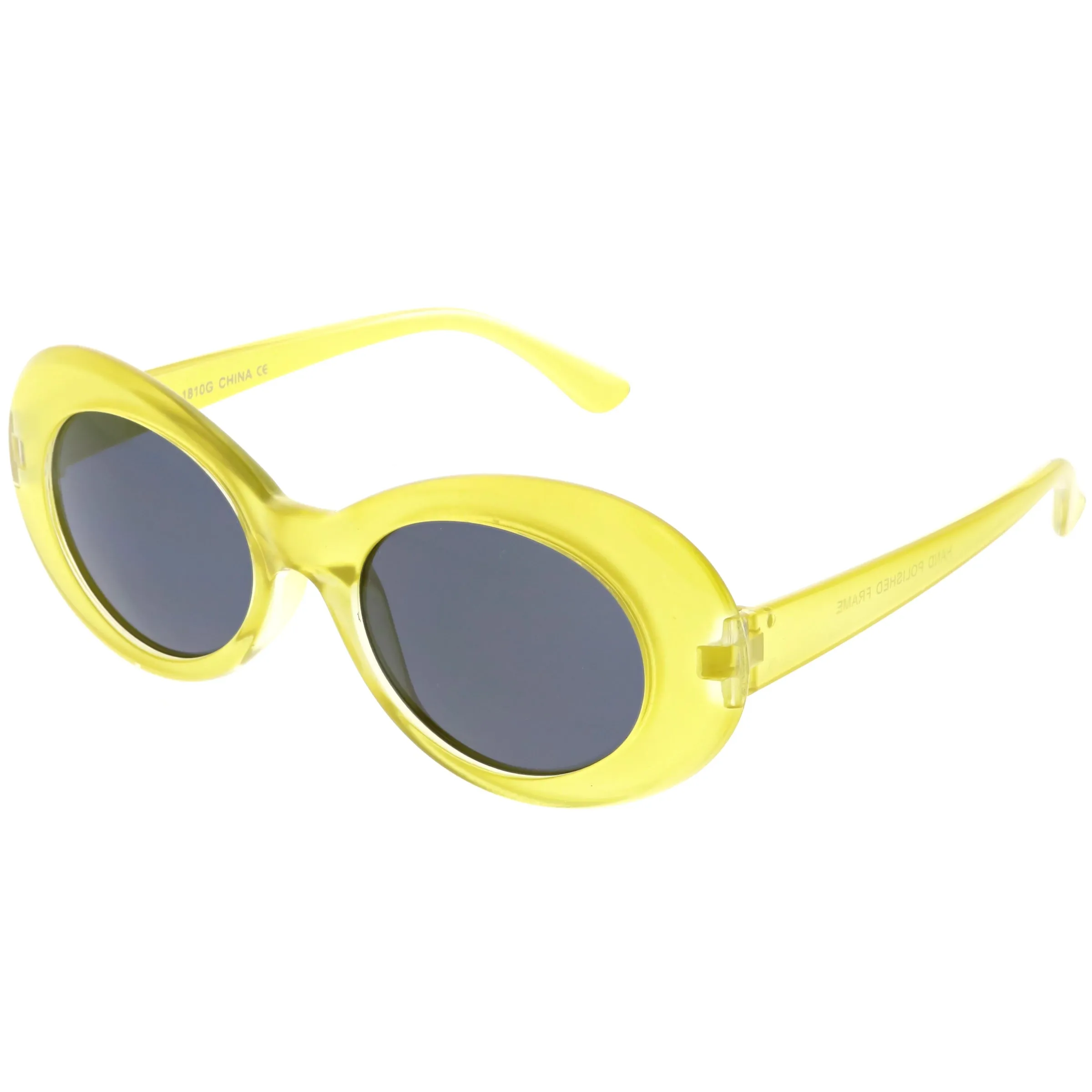 Retro 1990's Fashion Transparent Thick Clout Goggle Oval Sunglasses C506