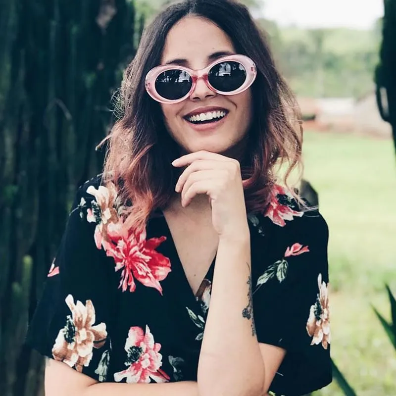 Retro 1990's Fashion Transparent Thick Clout Goggle Oval Sunglasses C506