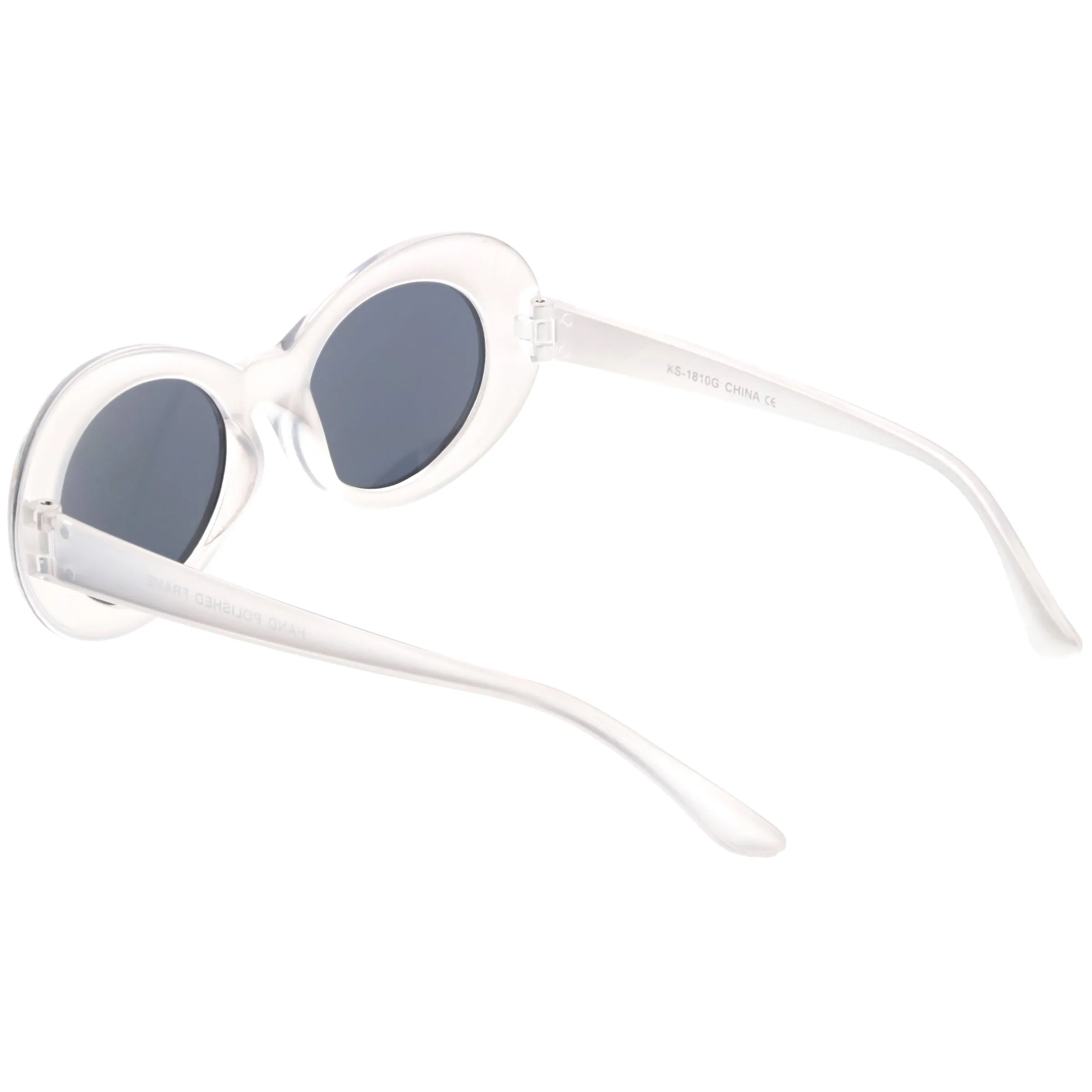 Retro 1990's Fashion Transparent Thick Clout Goggle Oval Sunglasses C506