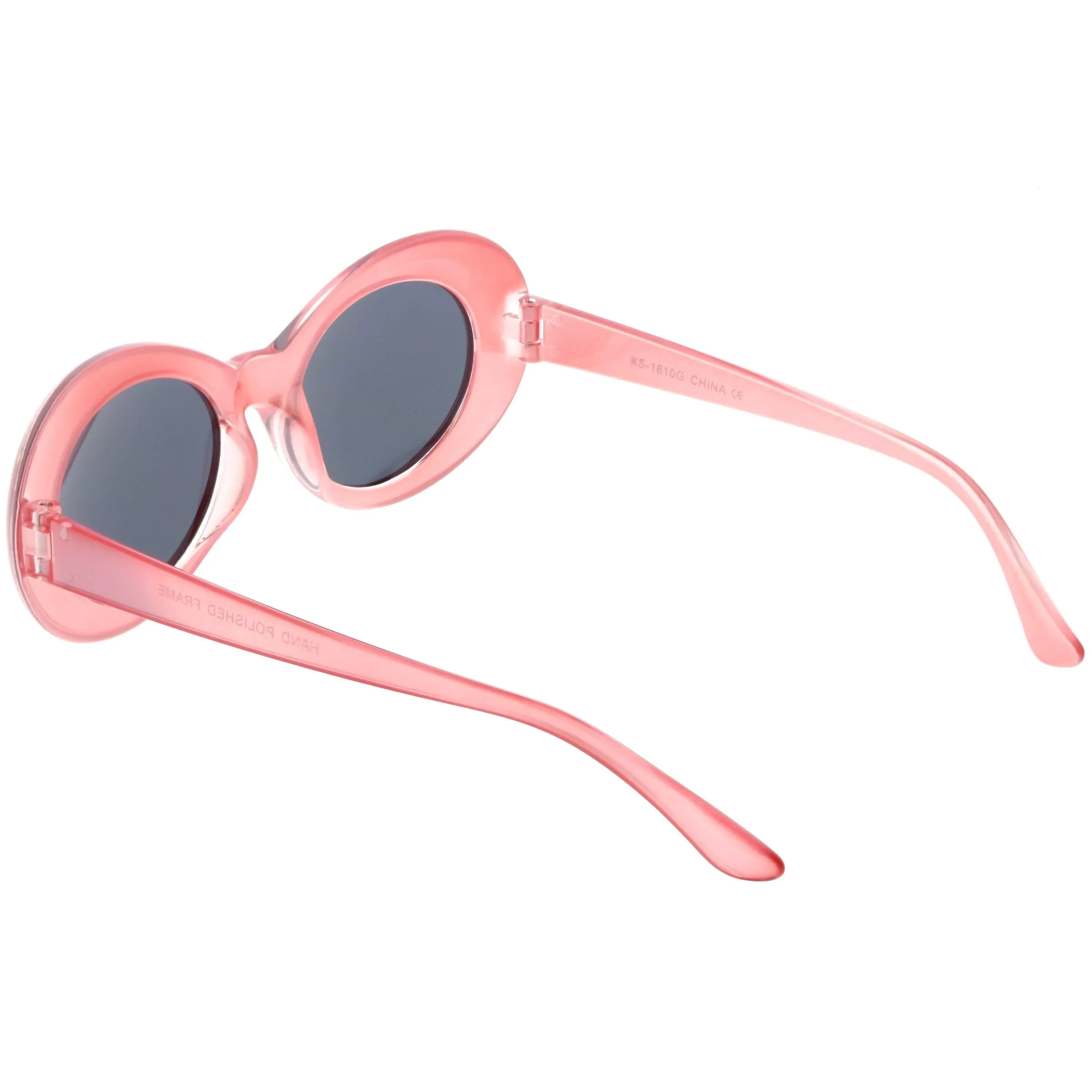 Retro 1990's Fashion Transparent Thick Clout Goggle Oval Sunglasses C506
