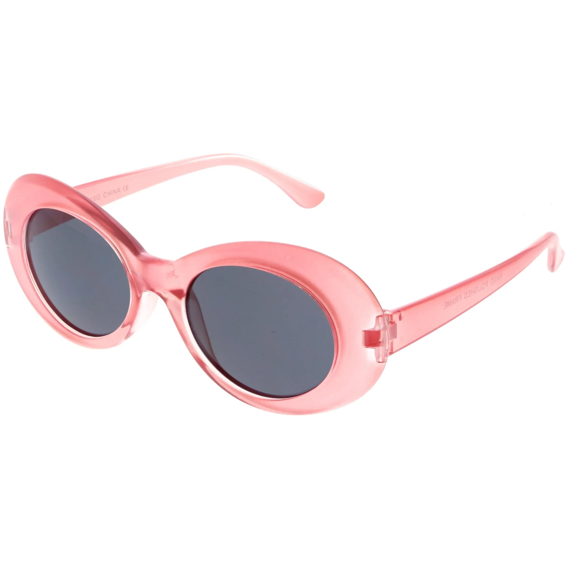 Retro 1990's Fashion Transparent Thick Clout Goggle Oval Sunglasses C506