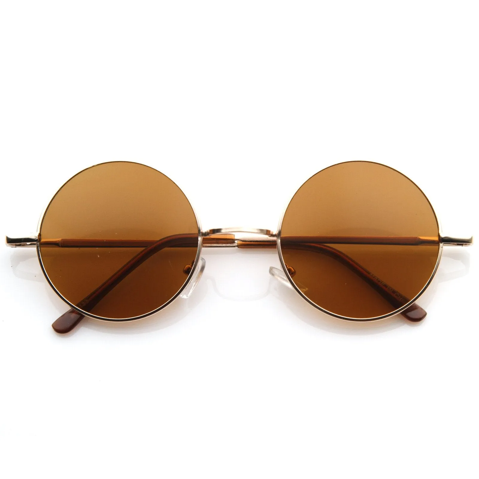 Retro Hippie Metal Lennon Round Color Lens Sunglasses 8594
