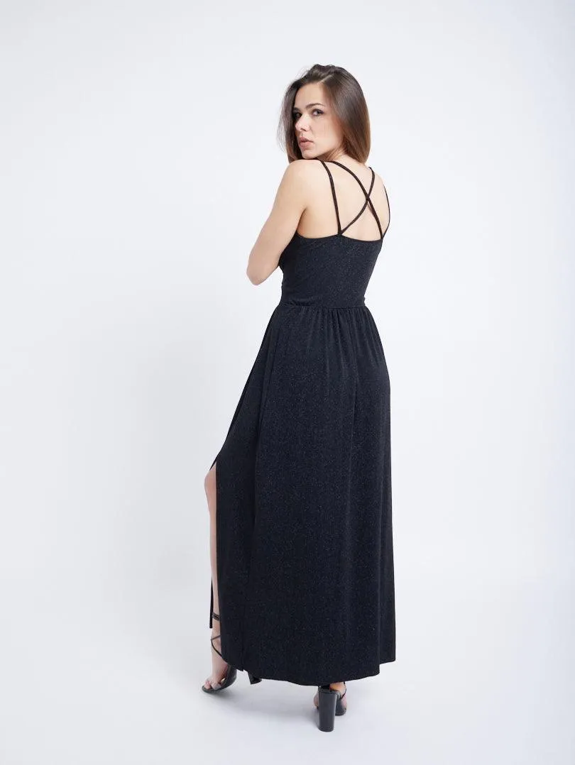 Robe longue pailletée