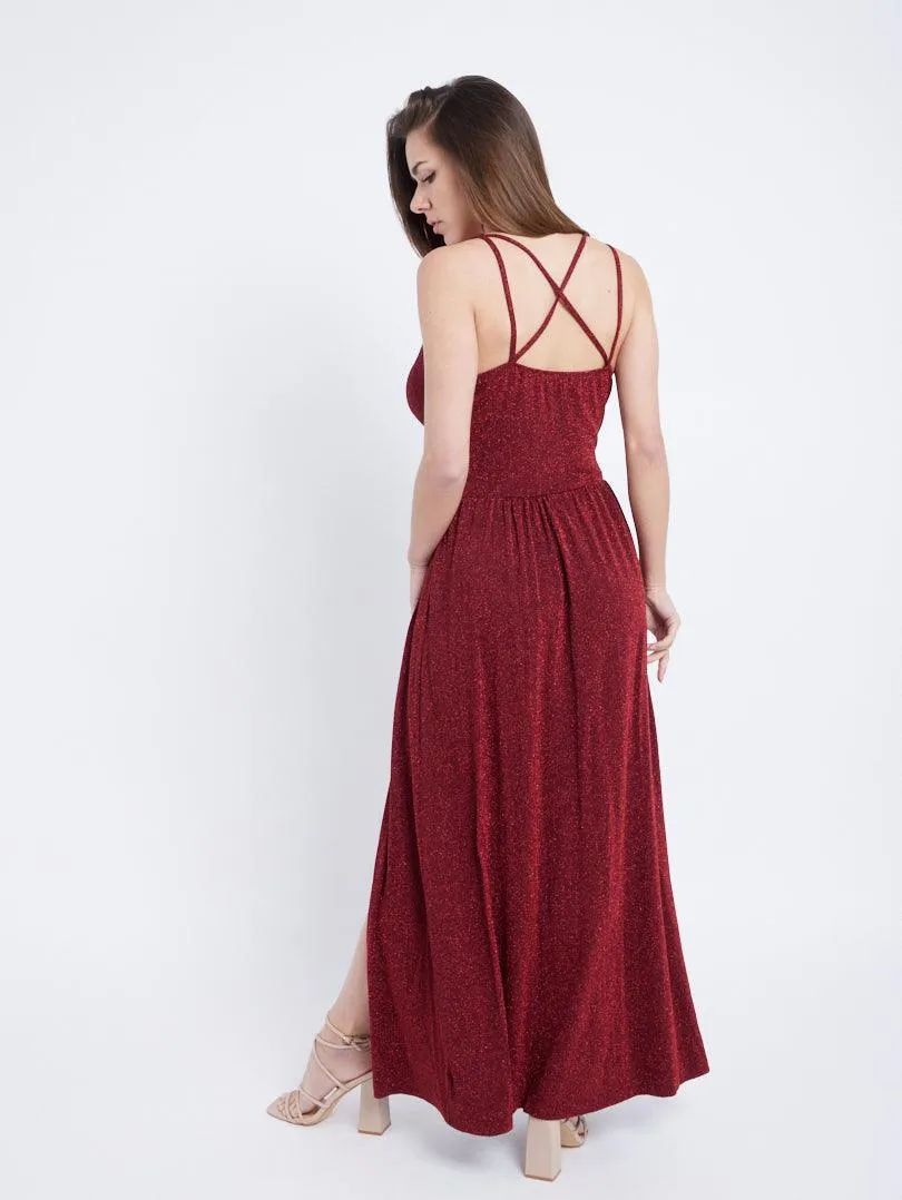 Robe longue pailletée