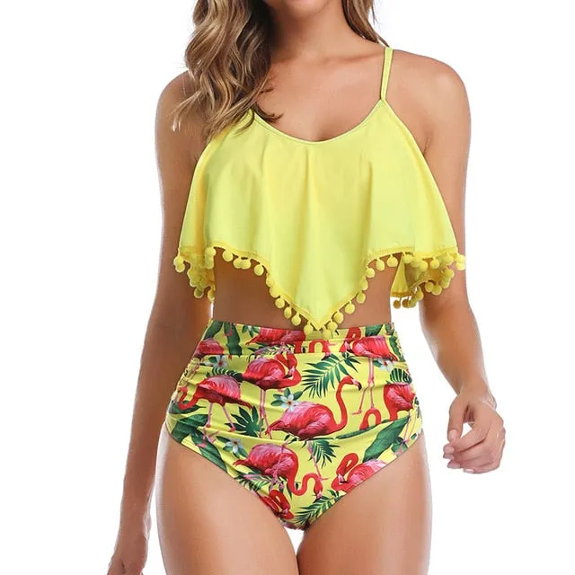 Ruffles & Poms High Waist Bikini