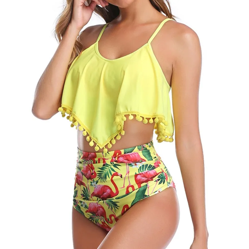 Ruffles & Poms High Waist Bikini