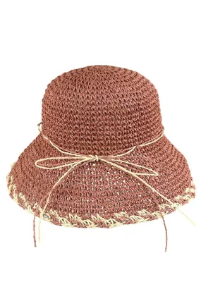 SALE! Honduras Shores Mauve Straw Bucket Hat