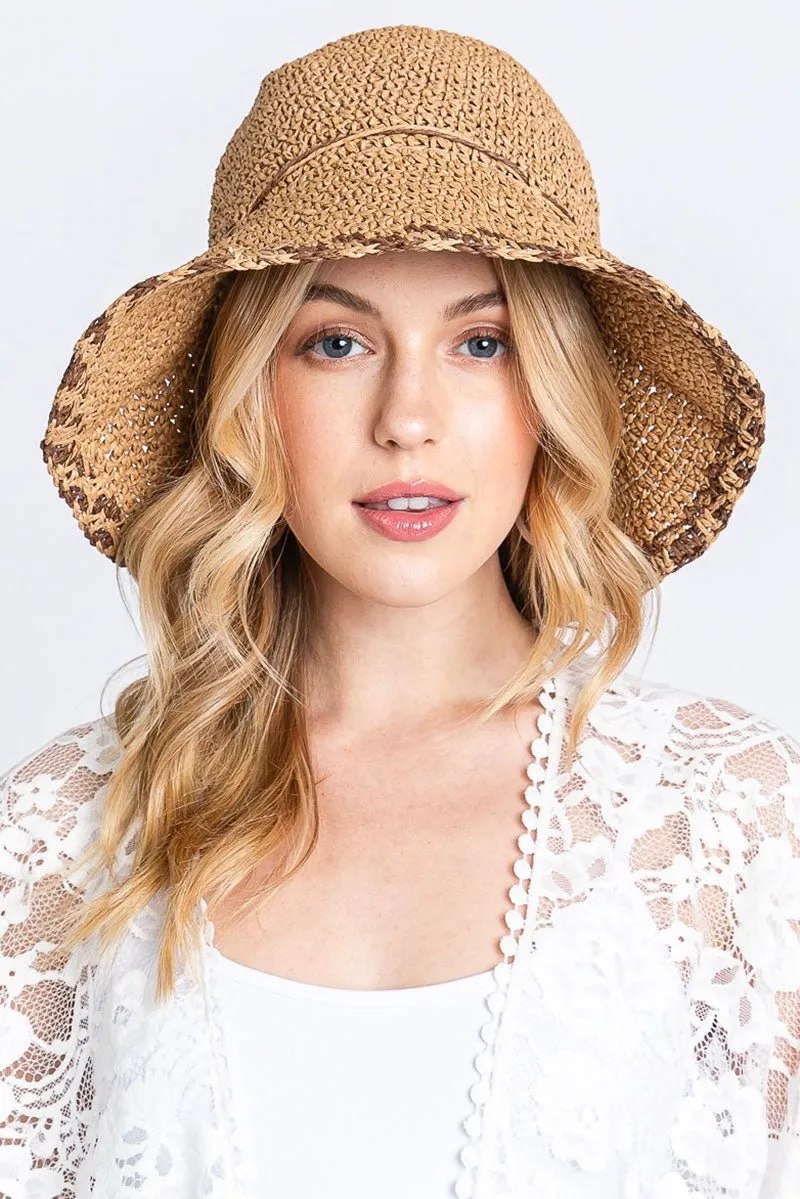 SALE! Honduras Shores Mauve Straw Bucket Hat