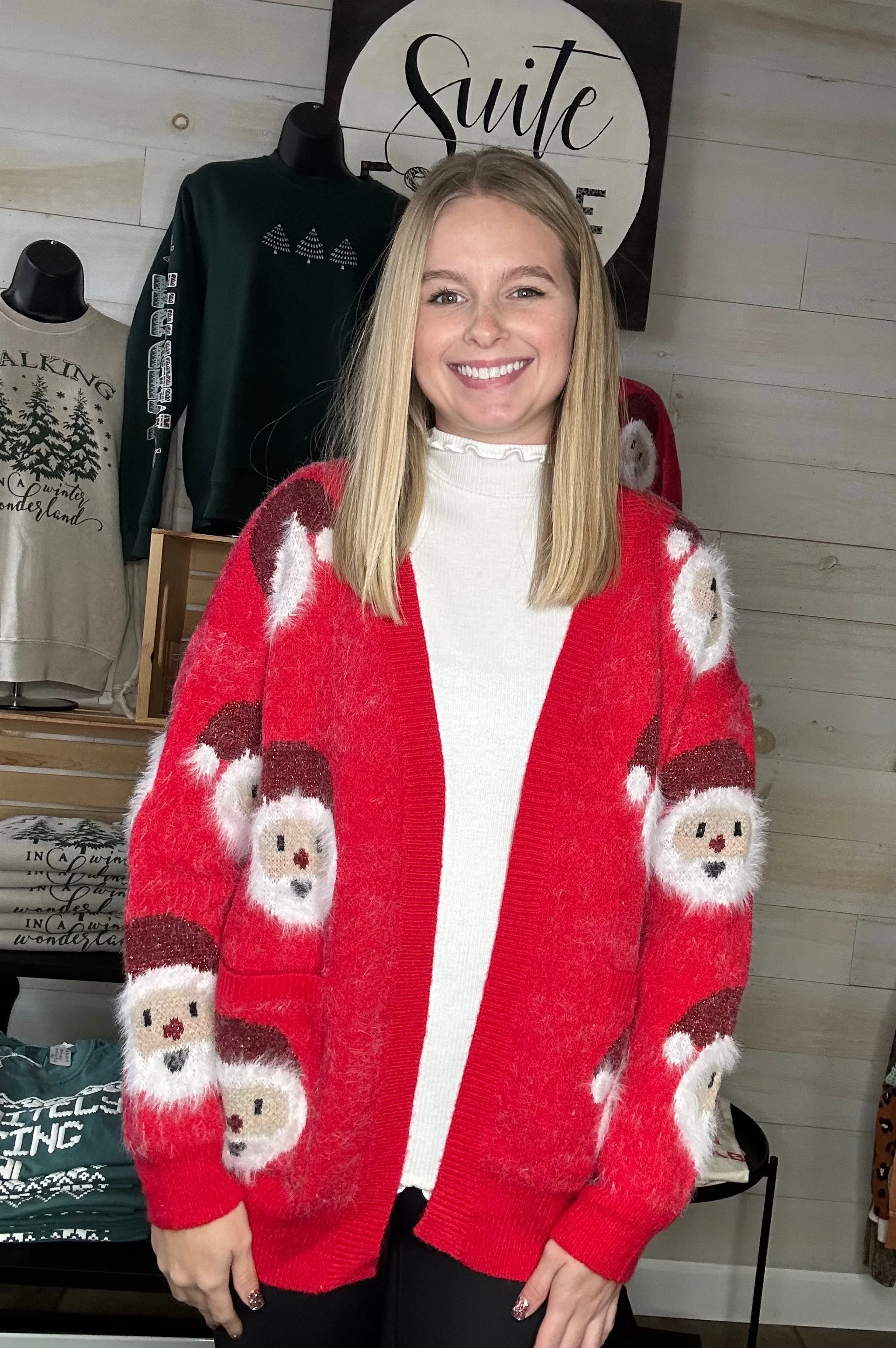 Santa Claus Fuzzy Cardigan