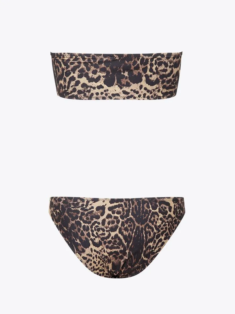 Strapless Leopard Bikini Set - Leopard