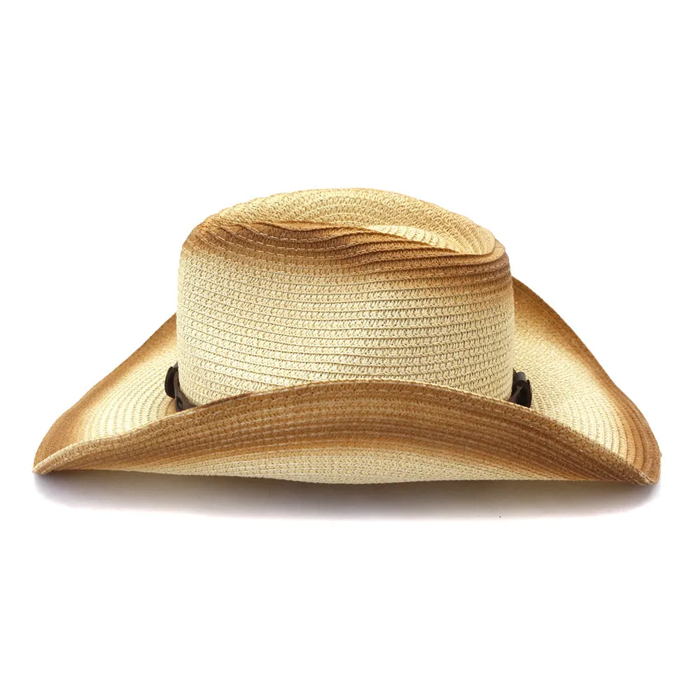 Straw Cowboy Hats Men Women Spray Paint Straw Cowboy Hat Beach Hat Outdoor Sun Hat
