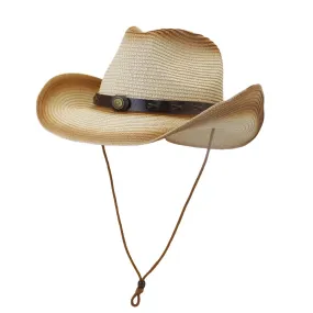 Straw Cowboy Hats Men Women Spray Paint Straw Cowboy Hat Beach Hat Outdoor Sun Hat