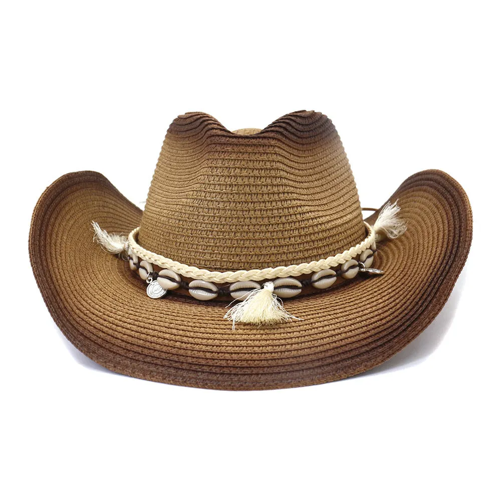 Straw Cowboy Hats Spring and Summer Men's and Women's Sun Protection Sun Hat